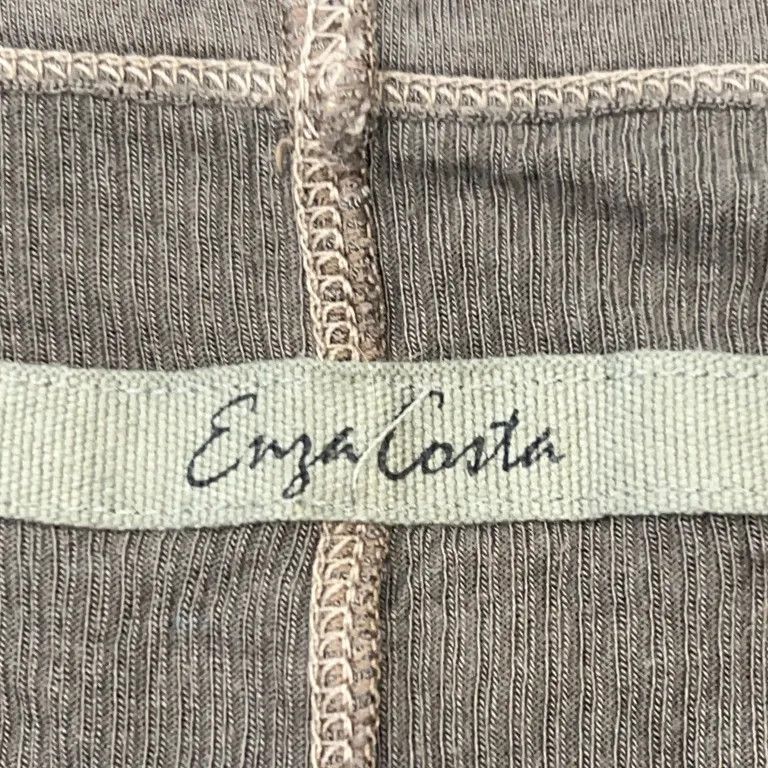 Enza Costa Ribbed Silk Rayon Tank Top Dark Shadow XS, Made in LA Size XS / US 0-2 / IT 36-38 - 4 Thumbnail