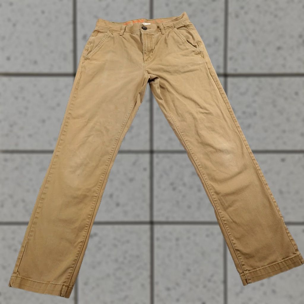 Vintage Urban Pipeline Pants Slim Straight Brown Khaki 30x30 Mens Chino Stretch Front Flat Front 30in Inseam Slim Fit Casual Workwear Size US 30 / EU 46 - 1 Thumbnail