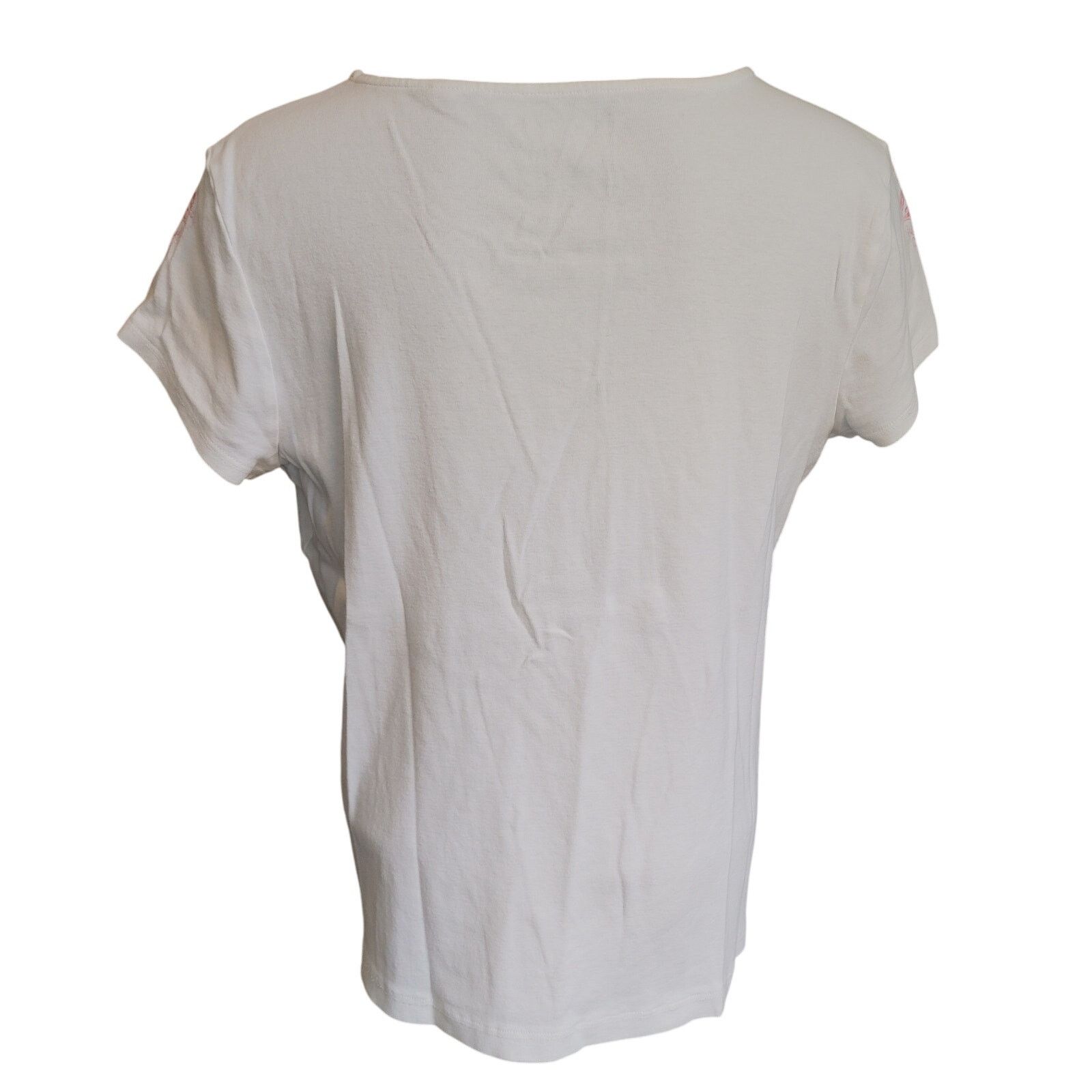 Other Zenergy by Chico's Women's 2 White/Pink Mosaic Basic Tee Size L / US 10 / IT 46 - 2 Thumbnail