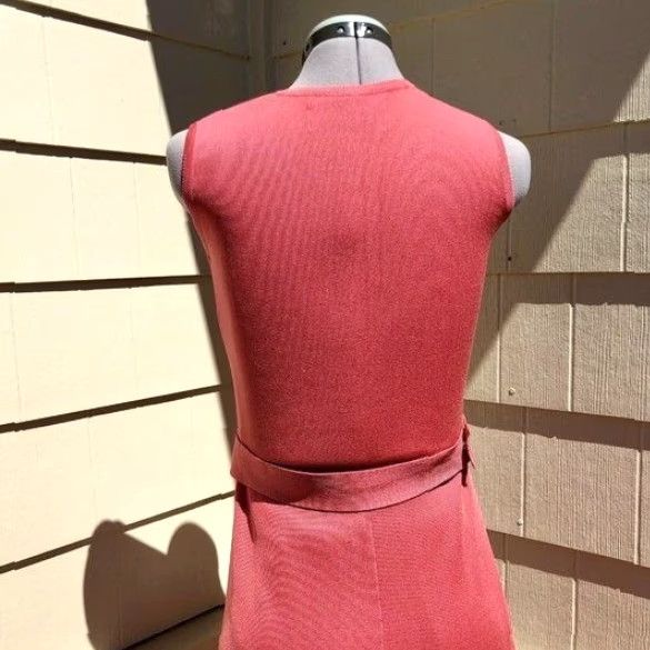 Pinko VINTAGE 70s Pink Stretch Knit Dress MOD Fit & Flare Party Dress Disco Shirt? Size S / US 4 / IT 40 - 7 Thumbnail