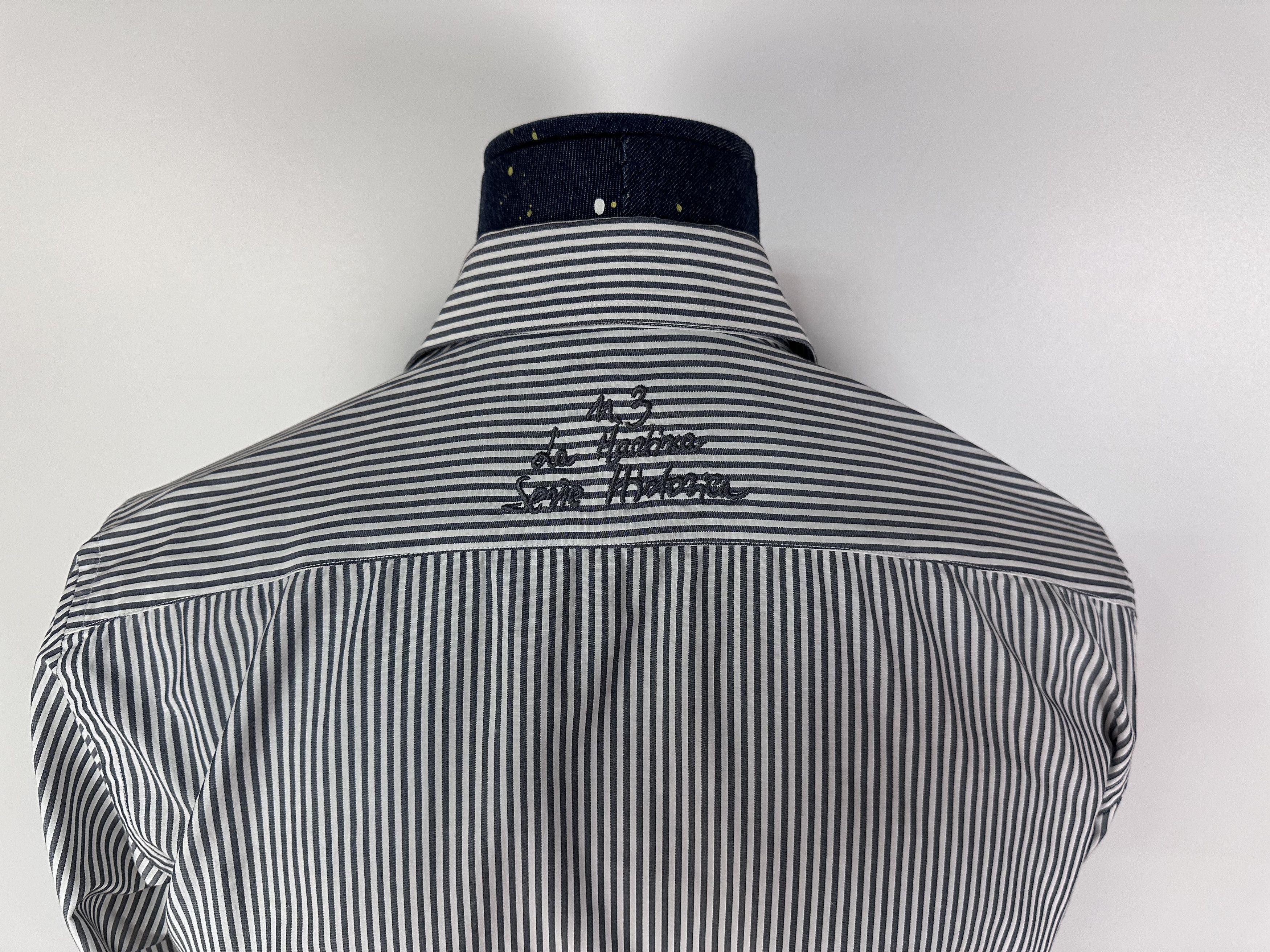 La Martina La MArtina Mens Shirt Gray Stripes Long Sleeves Button Up Size US L / EU 52-54 / 3 - 10 Thumbnail