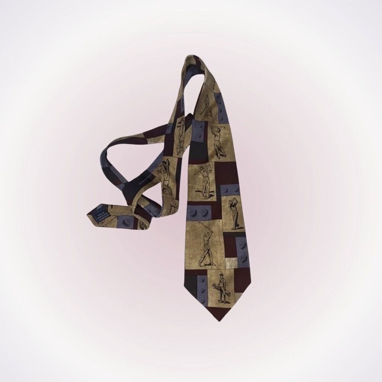 Other Larson Vintage Golfer Necktie in Maroon and Tan | Sz OS Size ONE SIZE - 1 Thumbnail