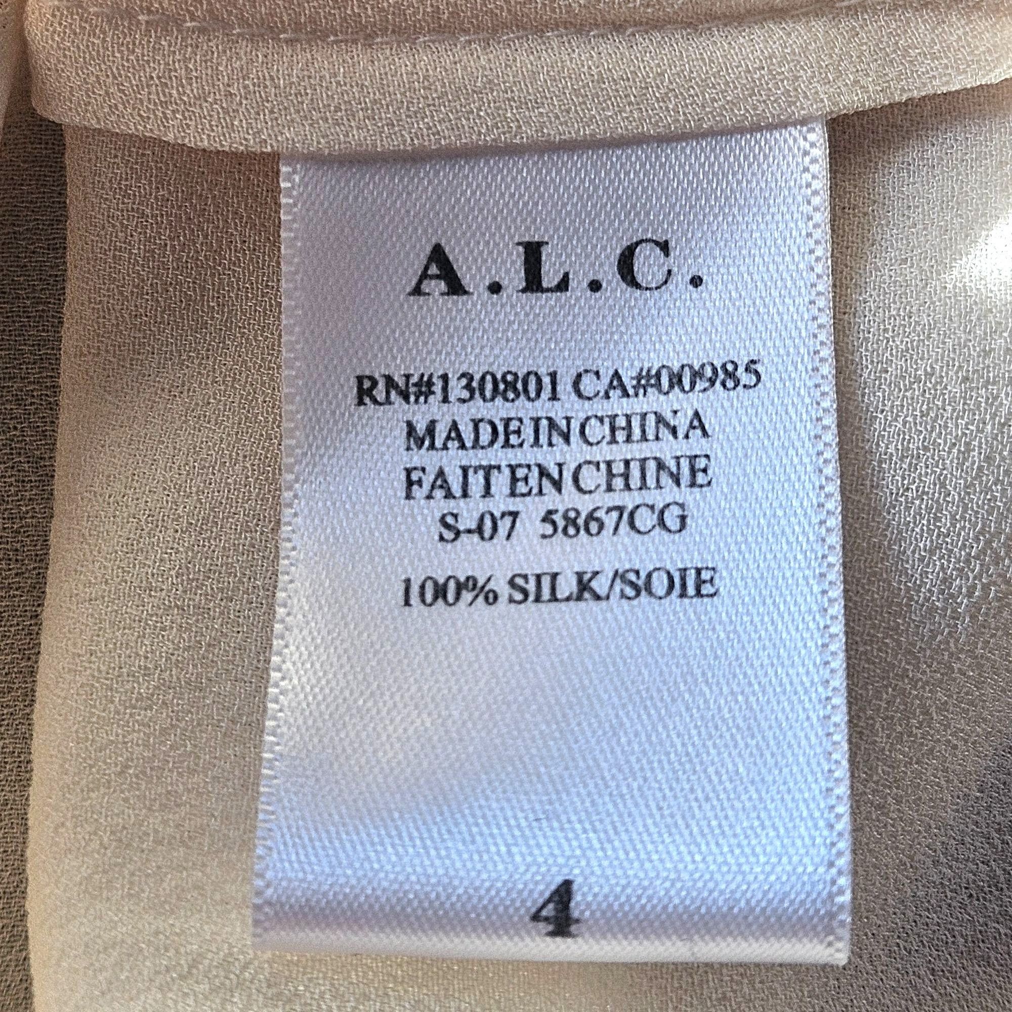A.L.C. A.L.C. Women’s Ivory Silk Blouse 4 V-Neck Quiet Luxury Old M Size S / US 4 / IT 40 - 6 Thumbnail