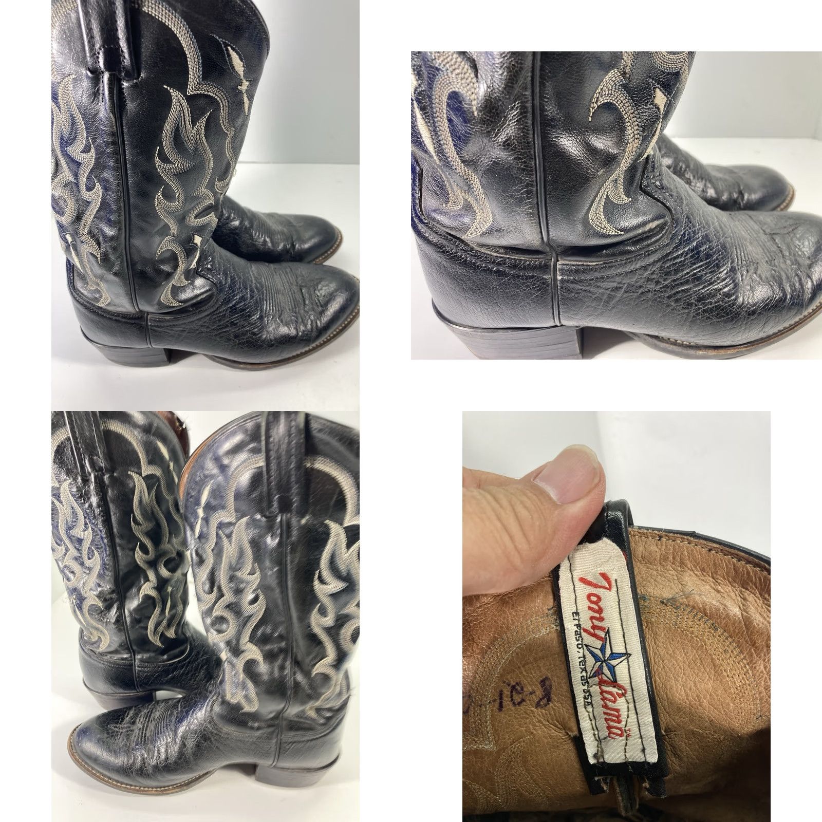 Tony Lama Tony Lama CT871 Boots Men 9.5D Black Ostrich Leather Western Cowboy Boots Size US 10 / EU 43 - 8 Thumbnail