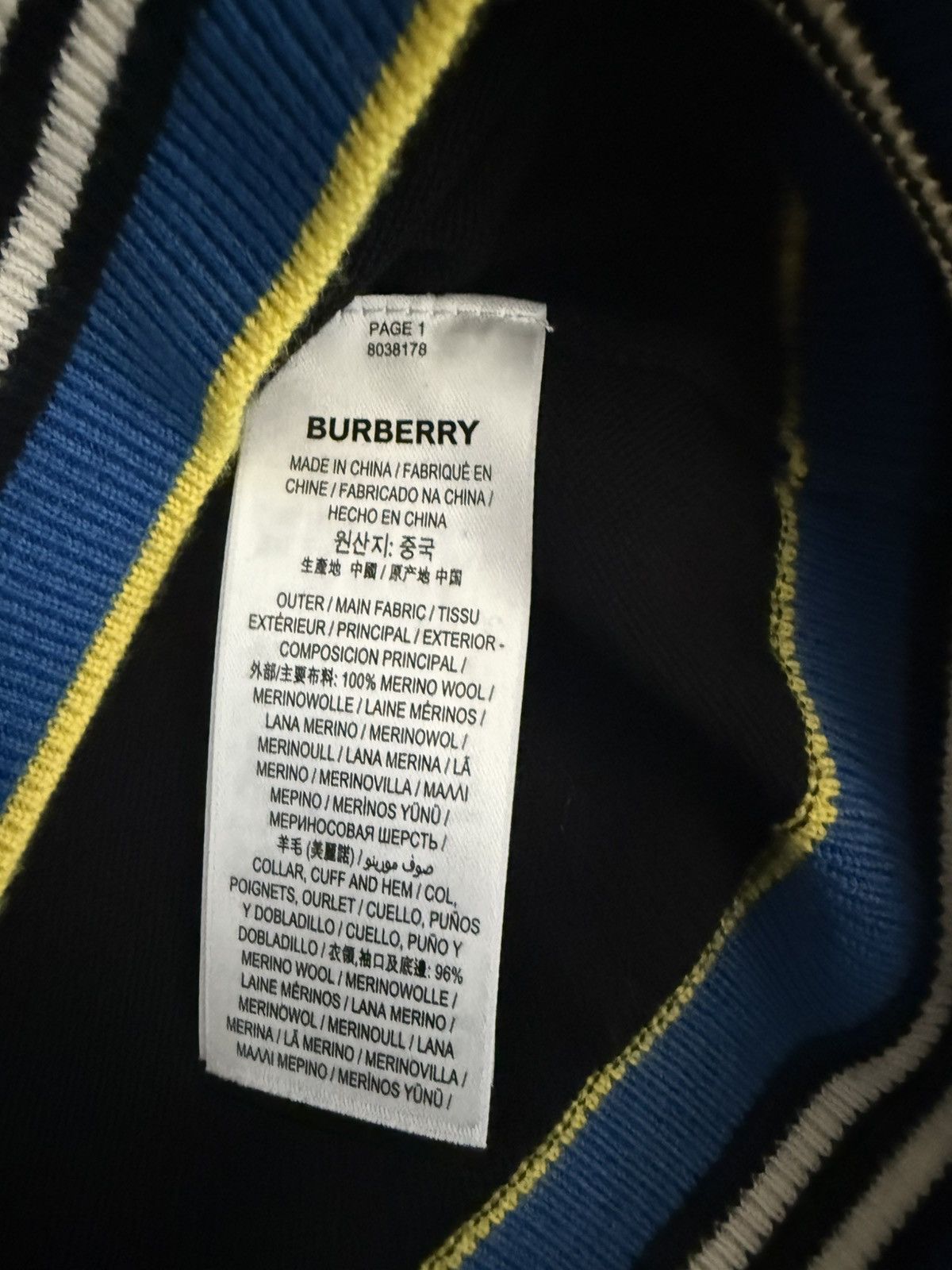 Burberry Merino Wool Stripe Accent Polo Size US M / EU 48-50 / 2 - 4 Thumbnail