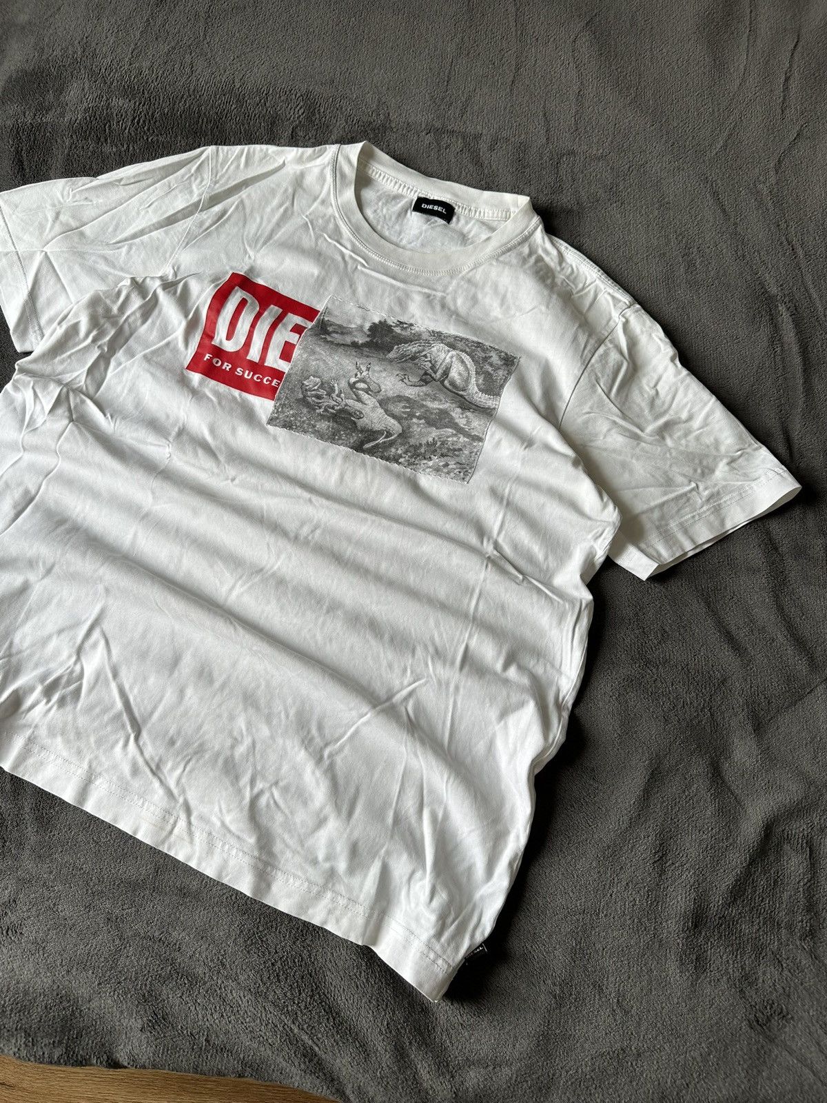 Diesel × Vintage Vintage Diesel Tee Shirt Big Logo Japan Style Size US M / EU 48-50 / 2 - 2 Thumbnail
