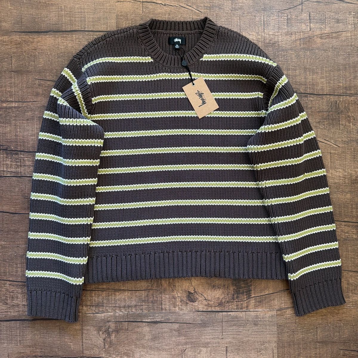 Stussy striped chunky knit sweater