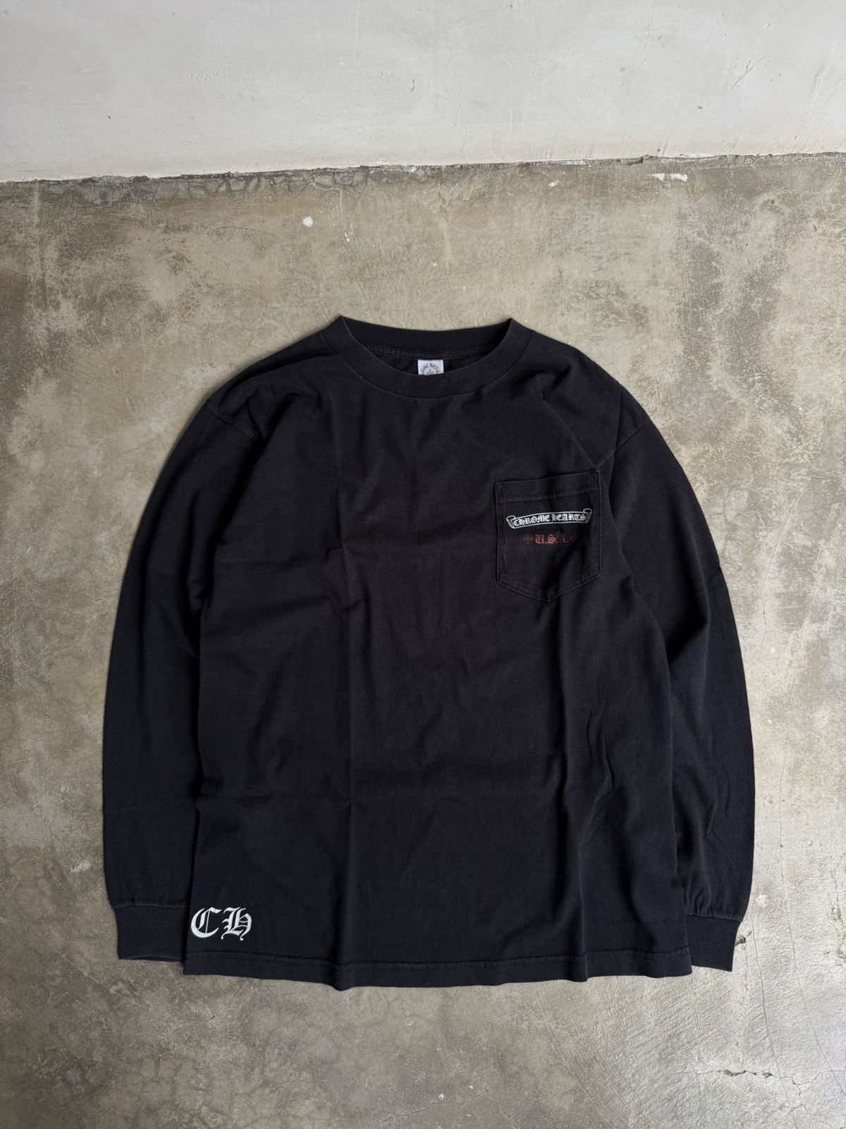 Chrome Hearts Chrome Hearts USA Flag Long Sleeve tshirt/Black Size US M / EU 48-50 / 2 - 2 Thumbnail