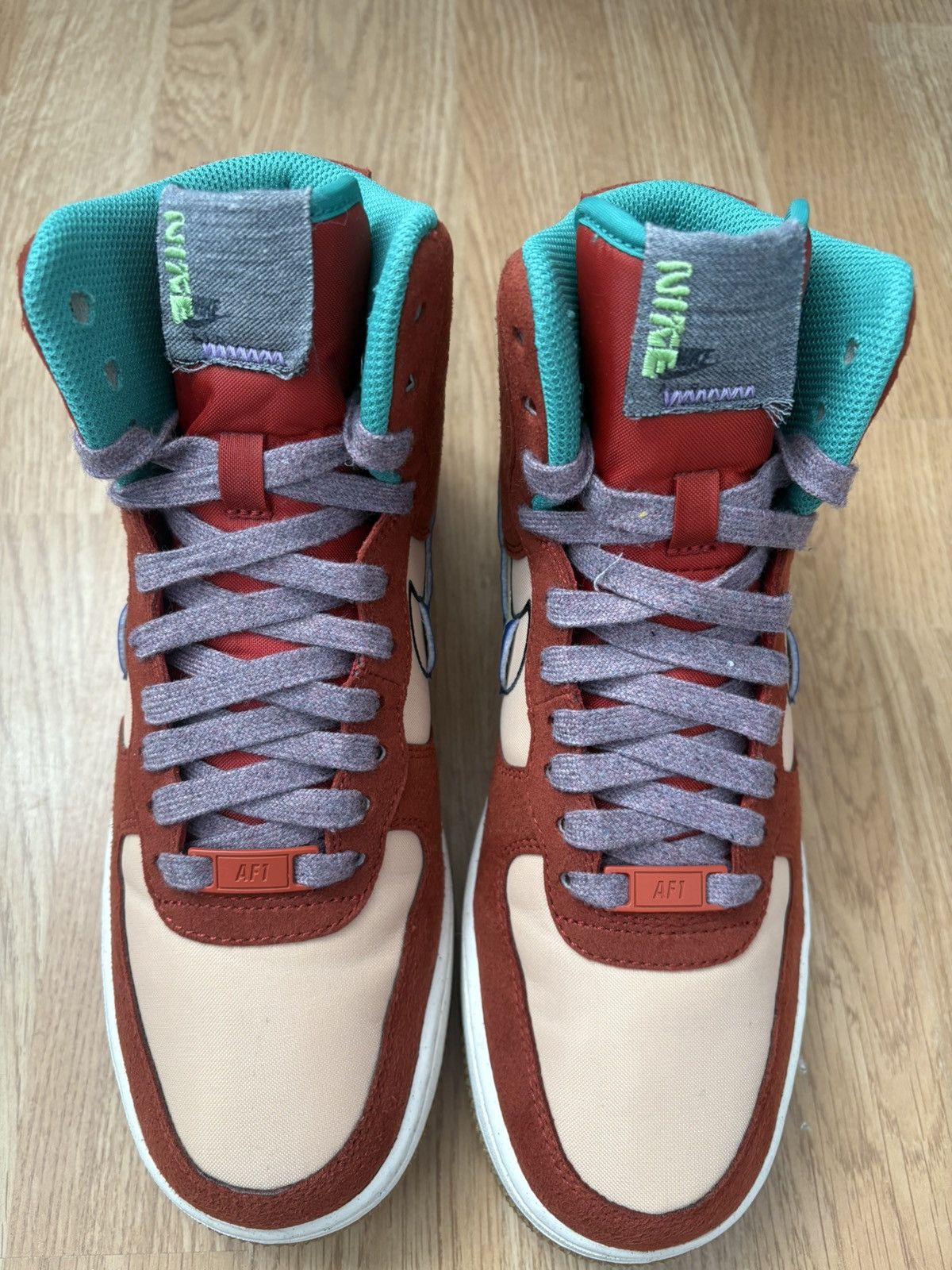 Nike UNRELEASED SAMPLE Nike Air Force 1 HighCinnabar Off Noir Size US 7 / IT 37 - 4 Thumbnail