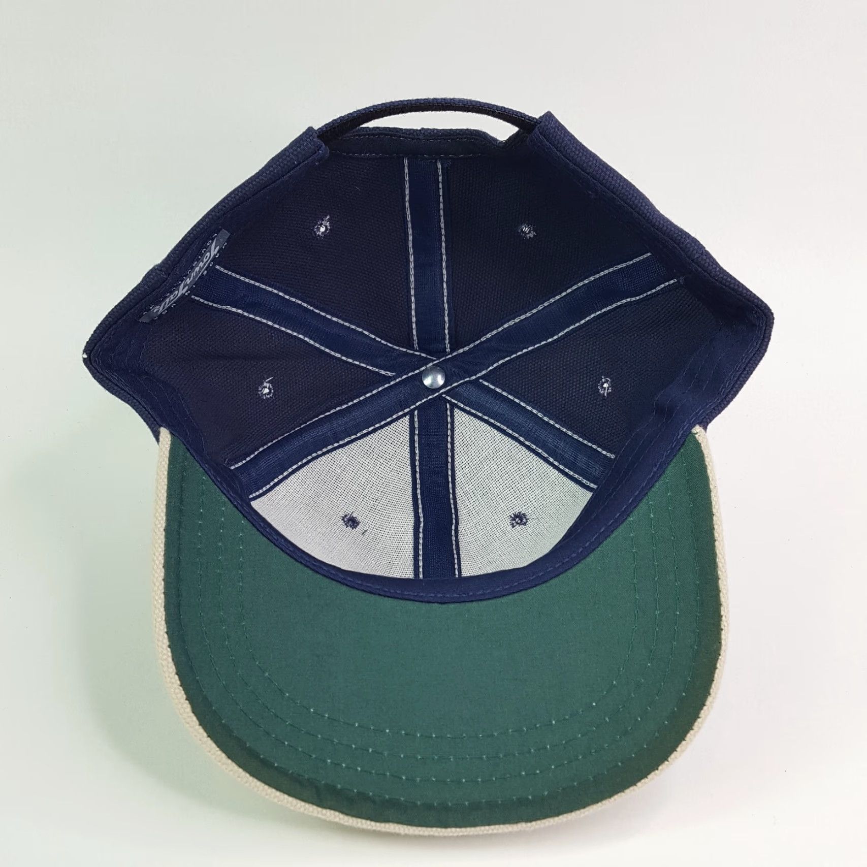 Vintage VINTAGE Town Talk Navy Blue Adjustable USA Hat Baseball Cap Men Casual 90s Retro Sports Embroidered Lightweight Knit Cotton Blend Solid Blue Cap Size ONE SIZE - 5 Thumbnail