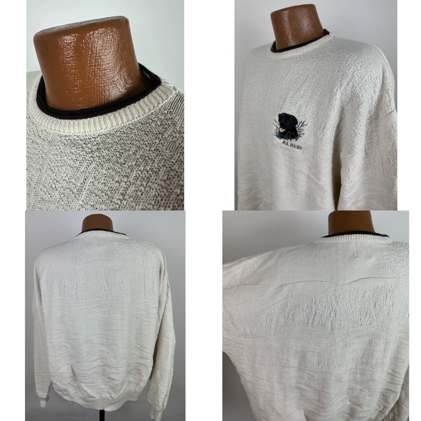 Vintage VINTAGE MR Ducks Sweater XL Men Embroidered Dog Black Labrador Knit Crew Neck Pullover 90s 80s Casual Mens Size US XL / EU 56 / 4 - 8 Thumbnail