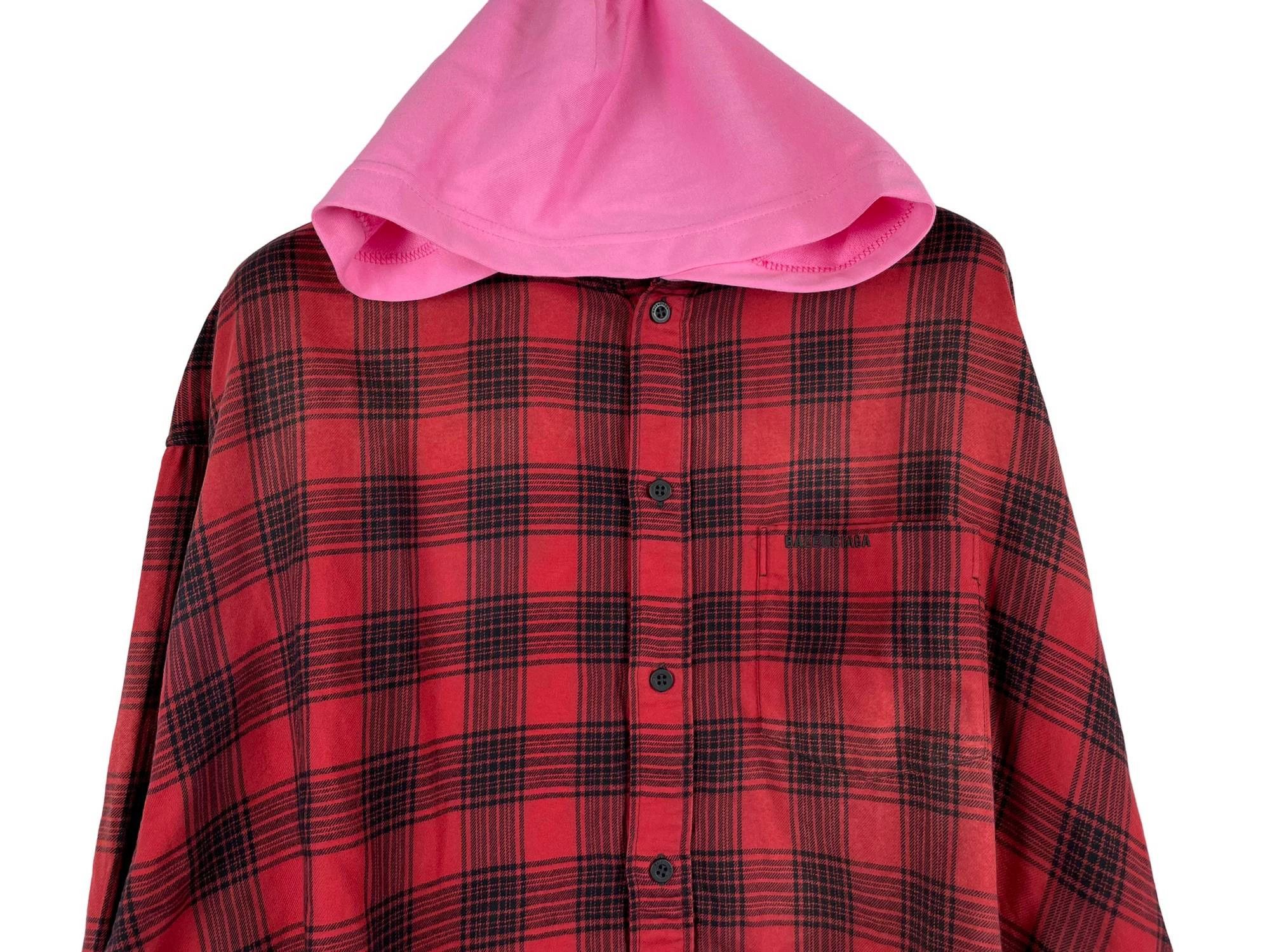 Balenciaga Balenciaga Hooded Check Distressed Shirt Size US M / EU 48-50 / 2 - 3 Thumbnail