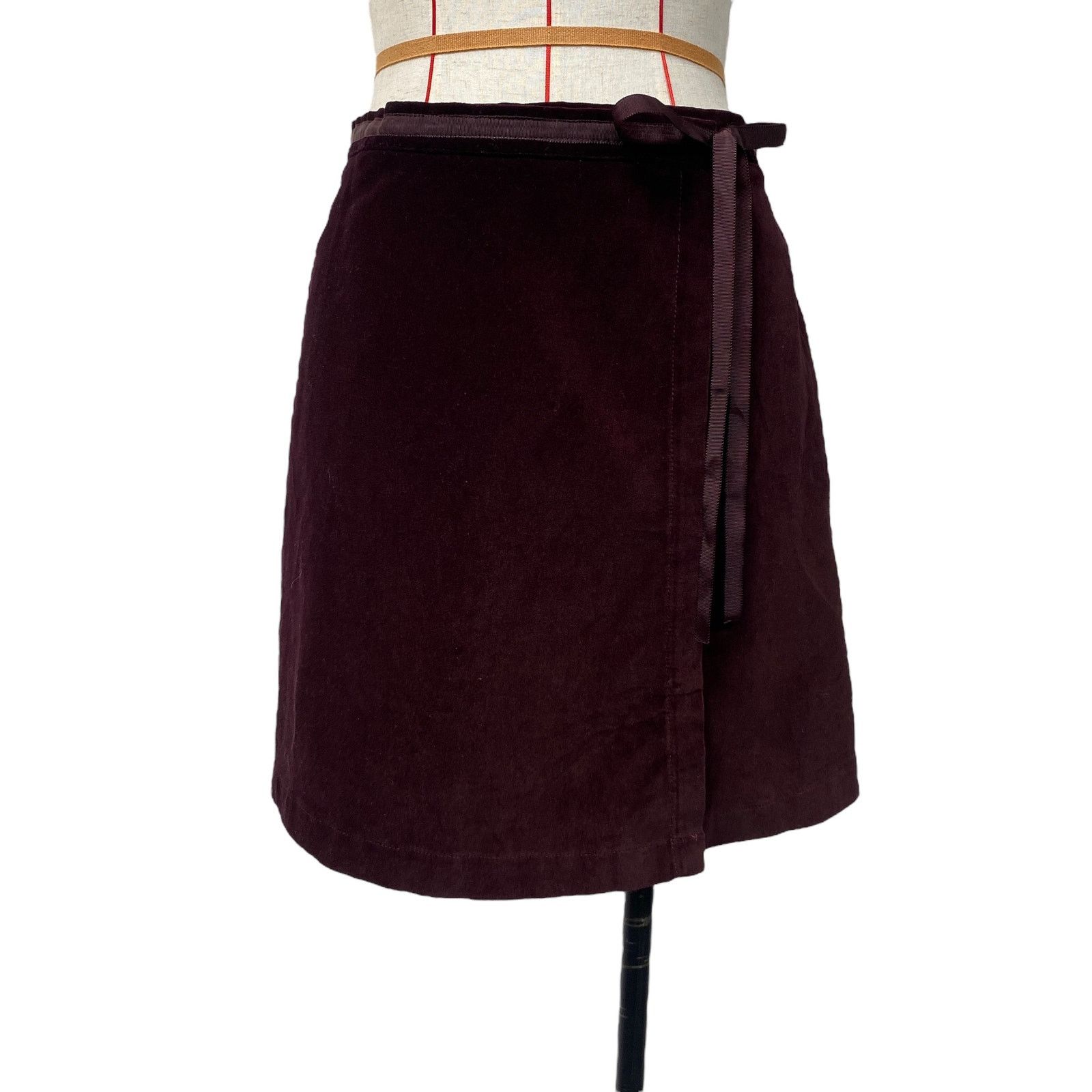 Vintage Vintage Bonnie Evans Burgundy Velvet Wrap Skirt Size 29" - 1 Thumbnail