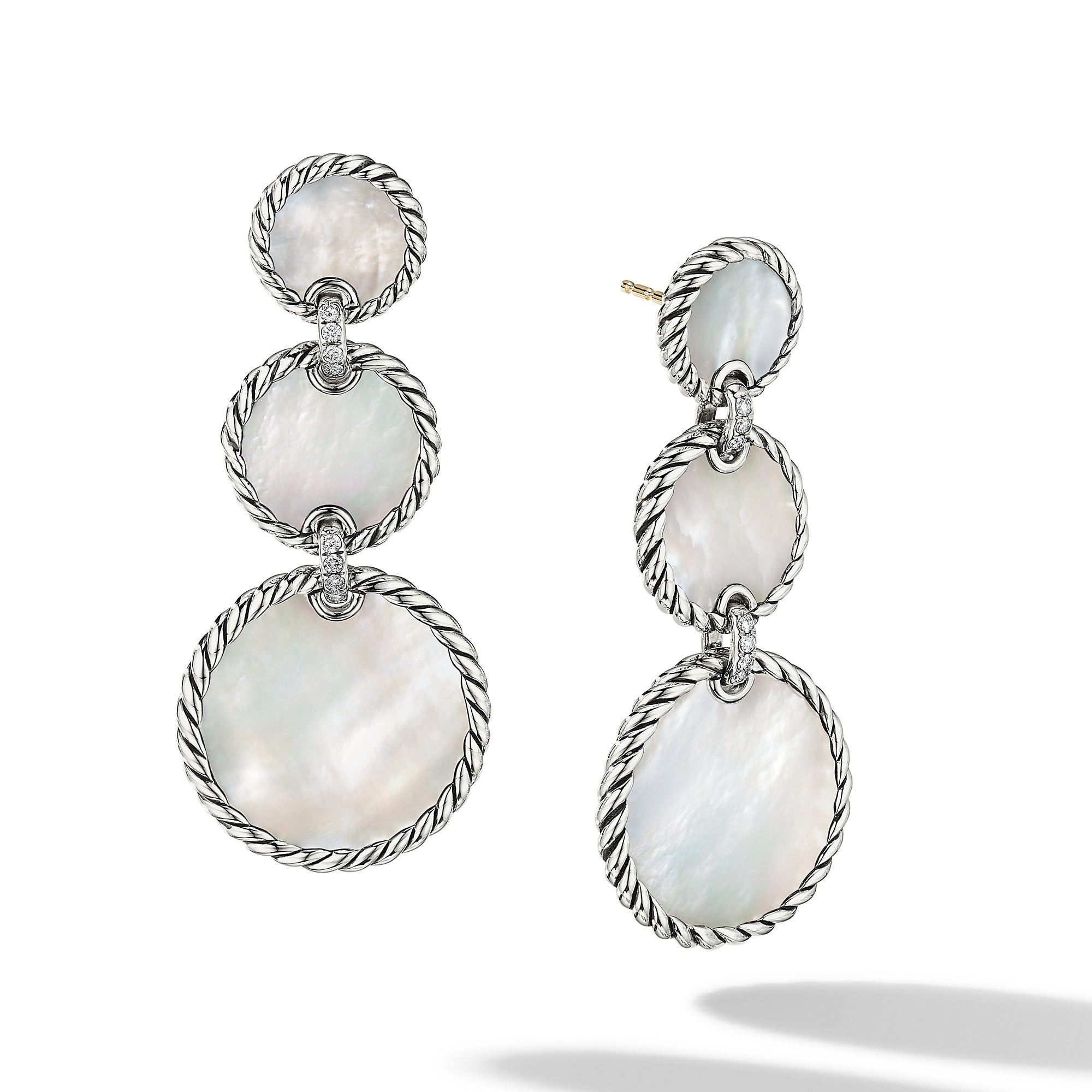 David Yurman o1w1db10525 E17018D Earrings in Sterling Silver with Diamond Size ONE SIZE - 1 Thumbnail
