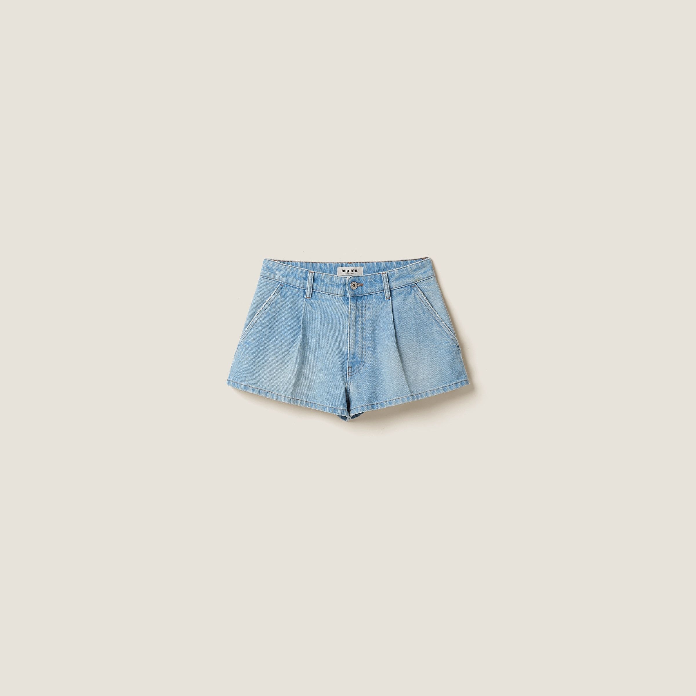 Miu Miu o1B3y1r0426 Denim Shorts in Sapphire Blue Size 27" / US 4 / IT 40 - 1 Thumbnail