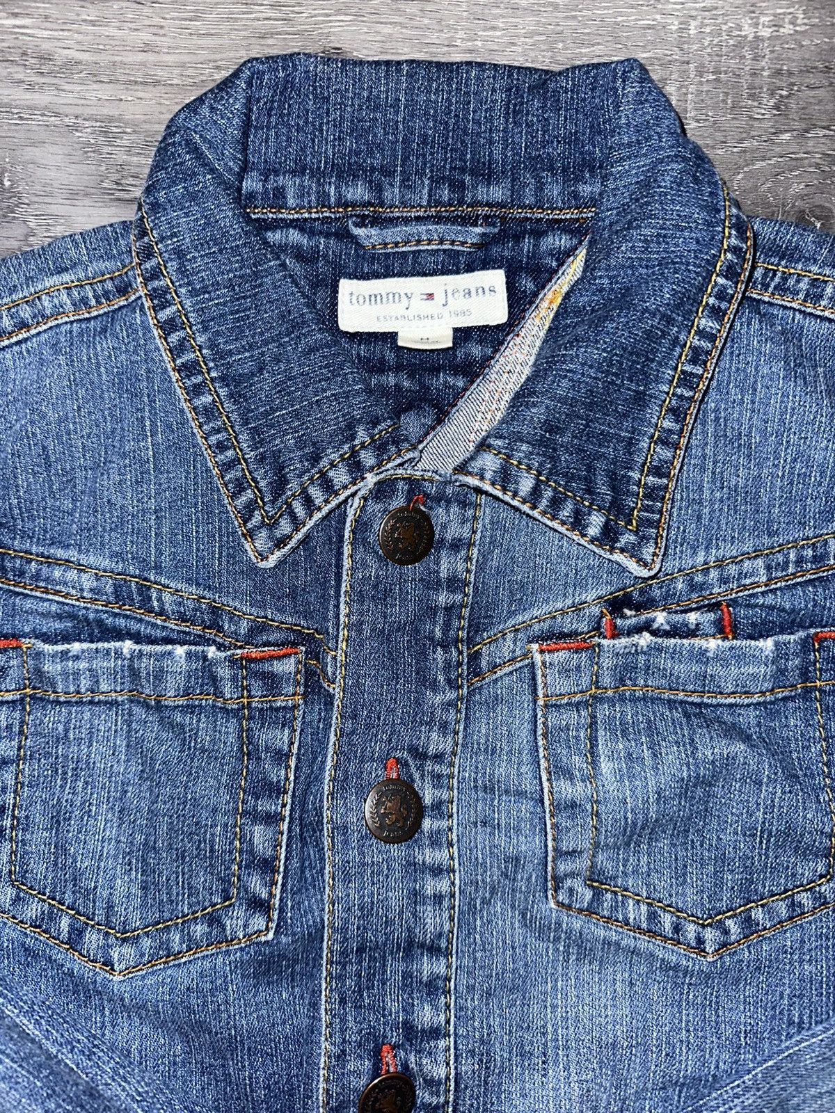 Tommy Hilfiger Denim Jean Jacket Multicolor Stitch by Tommy Hilfiger Size M / US 6-8 / IT 42-44 - 3 Thumbnail