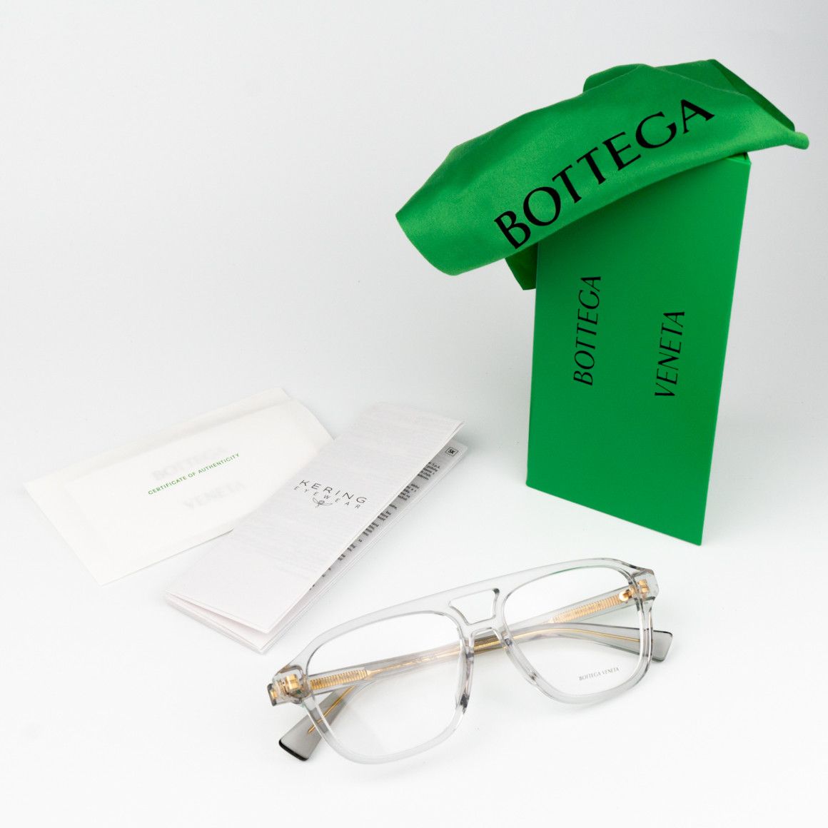 Bottega Veneta NEW Bottega Veneta BV1294O 004 Grey Pilot Unisex Eyeglasses Size ONE SIZE - 10 Thumbnail