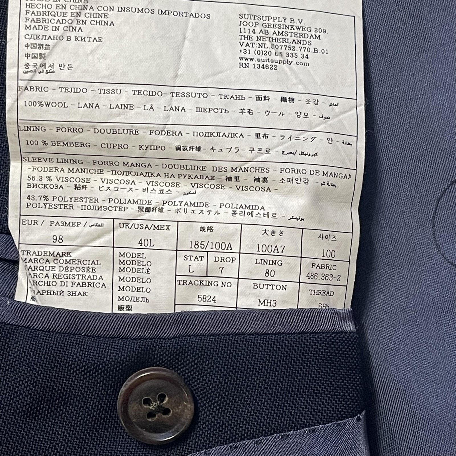 Suitsupply Suitsupply Sienna Blazer 40L Wool Vitale Barberis Canonico Size 40L - 11 Thumbnail