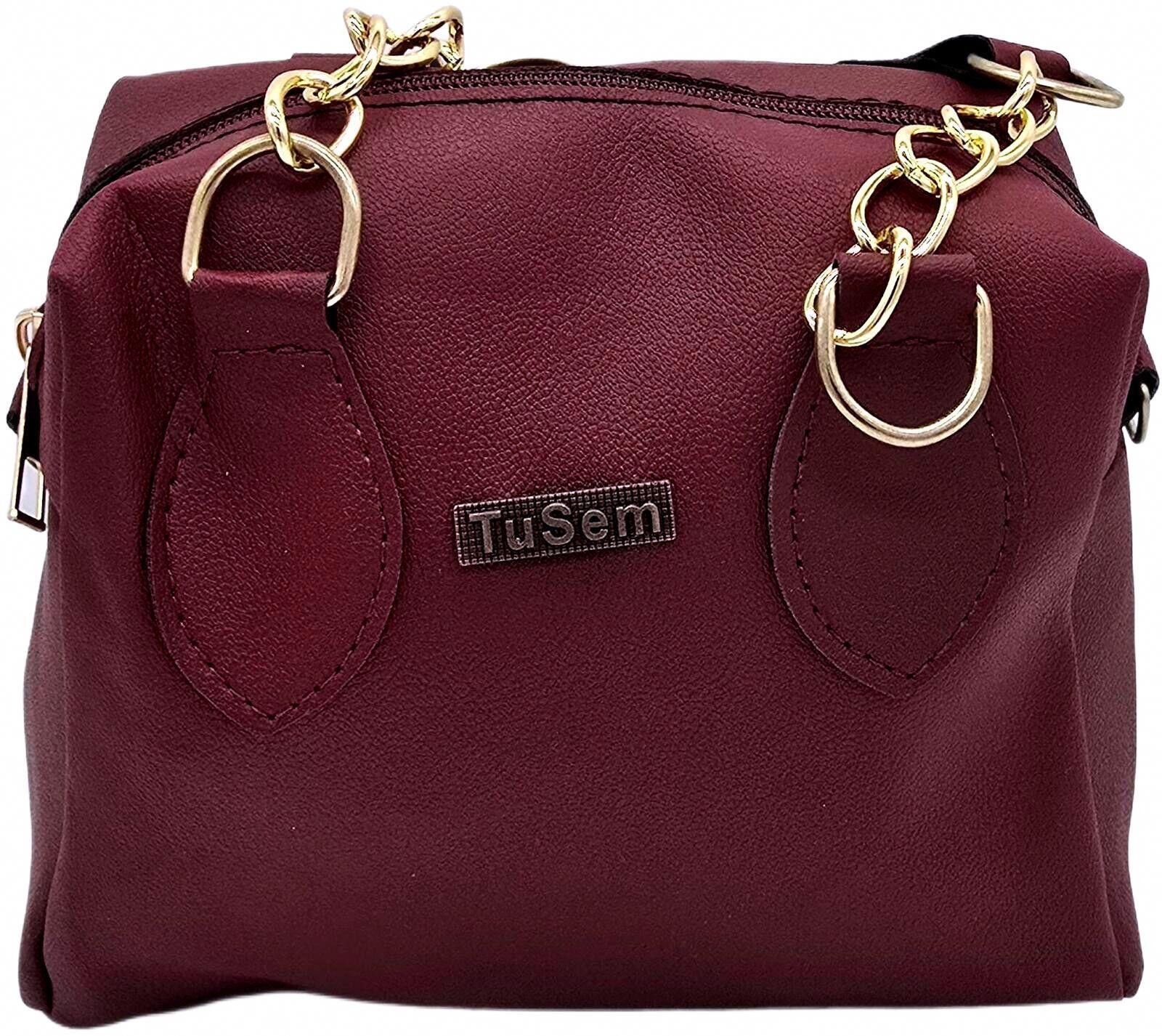Other Mini Burgundy Faux Leather Crossbody Bag with Fur Charm Size ONE SIZE - 4 Thumbnail