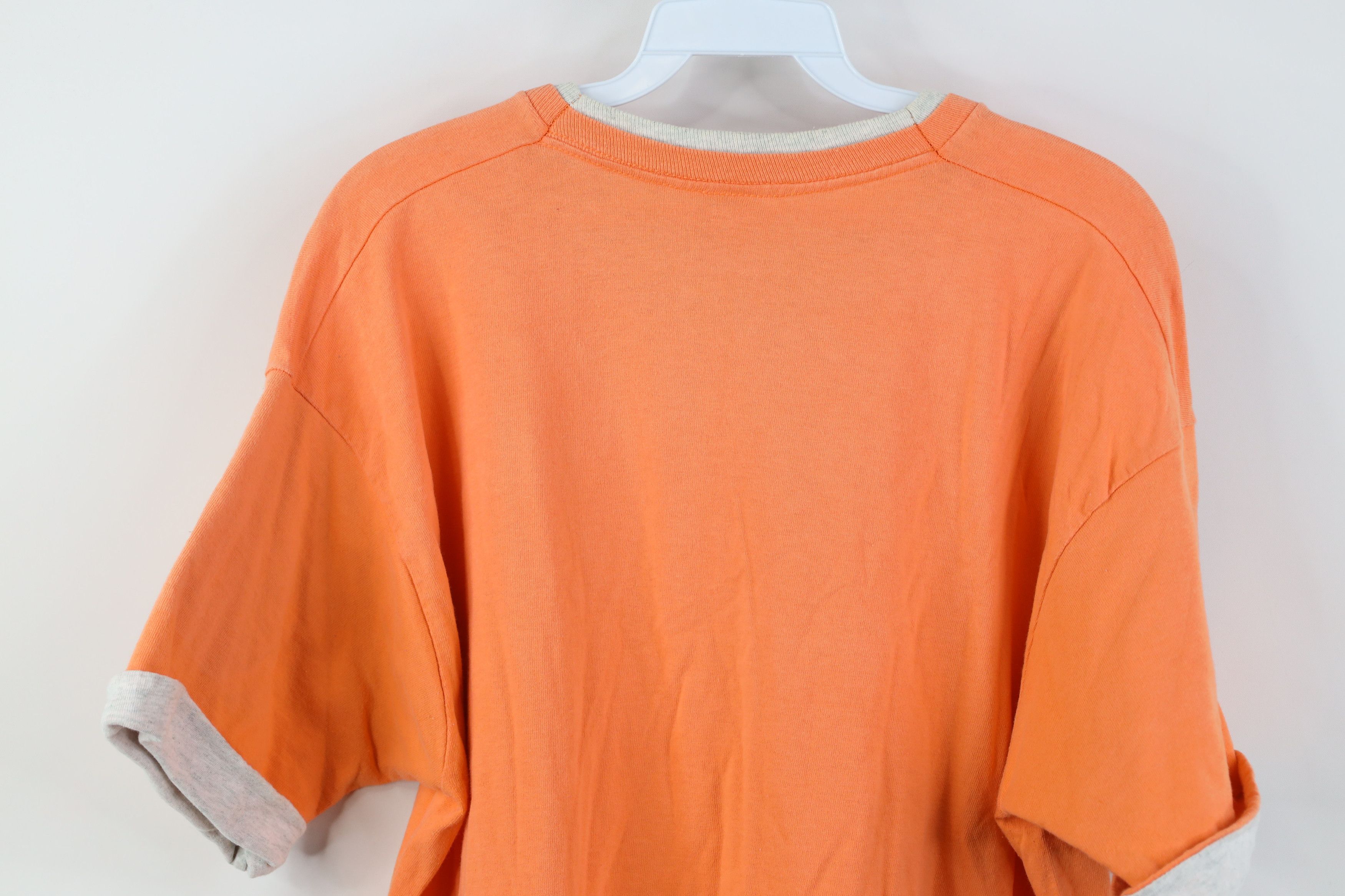 Vintage Vintage 90s Streetwear Layered T-Shirt Orange Cotton USA Size US L / EU 52-54 / 3 - 11 Thumbnail