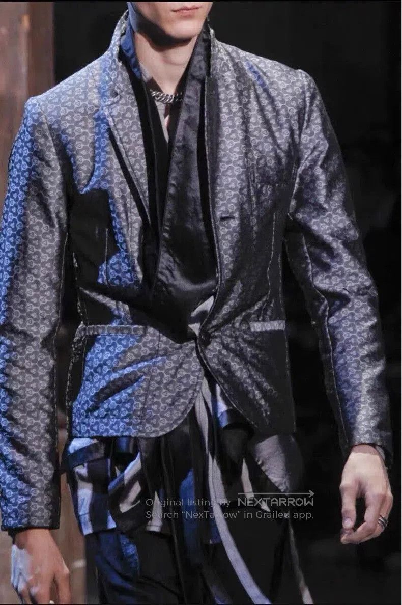 Ann Demeulemeester Ann Demeulemeester Silk Patterned Blazer S. Size US S / EU 44-46 / 1 - 1 Thumbnail