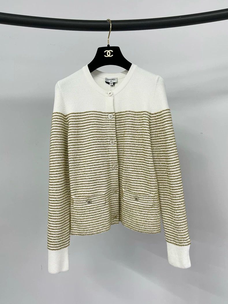 Chanel Chanel Gold two-piece striped cardigan coat Size XS / US 0-2 / IT 36-38 - 1 Thumbnail