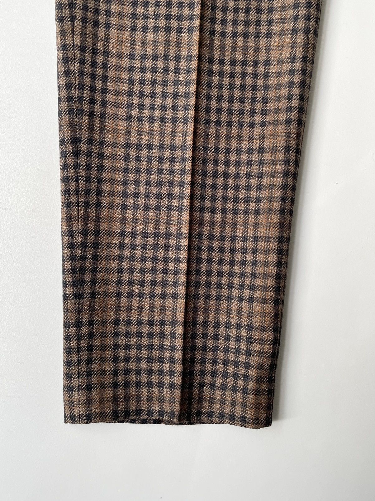 Dries Van Noten A/W 22 Brown Check Wool Trousers Size US 34 / EU 50 - 10 Thumbnail