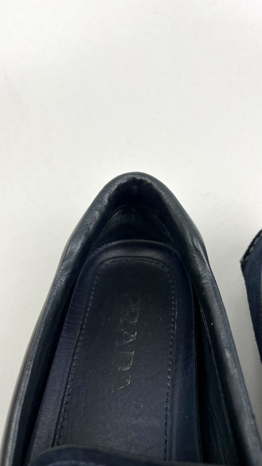 Prada PRADA Loafers Suede Penny Shoes Logo Dark Blue Men’s 2DD116 Size US 8 / EU 41 - 16 Thumbnail