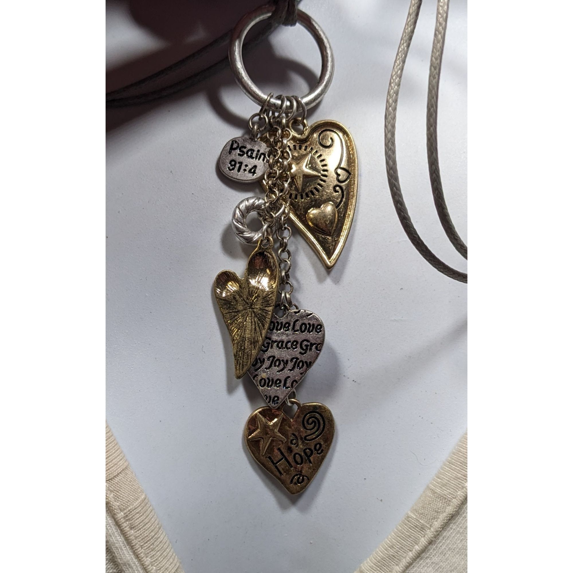 Other C Est 1946 Religious Heart Charm Tassel Necklace Size ONE SIZE - 3 Thumbnail