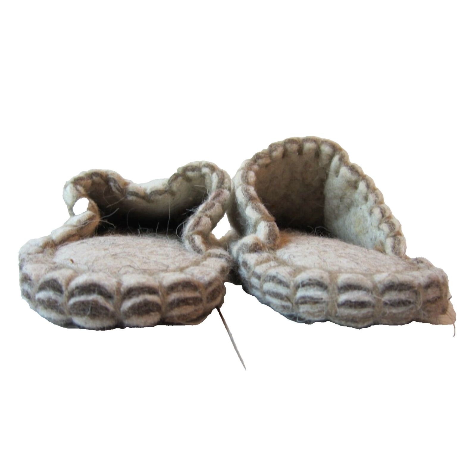 Camel Vtg Handmade 100% Wool Ivory Grey Camel Slip On Mule Slide Slipper Women 9-10 Size US 10 / IT 40 - 6 Thumbnail