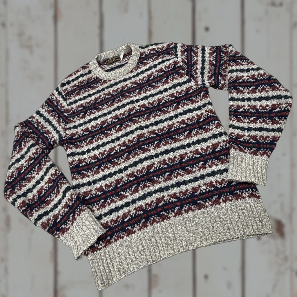 Eddie Bauer VINTAGE Eddie Bauer Sweater Mens Large Ragg Wool Fair Isle Knit Made USA 90s Shortlist Size US L / EU 52-54 / 3 - 1 Thumbnail