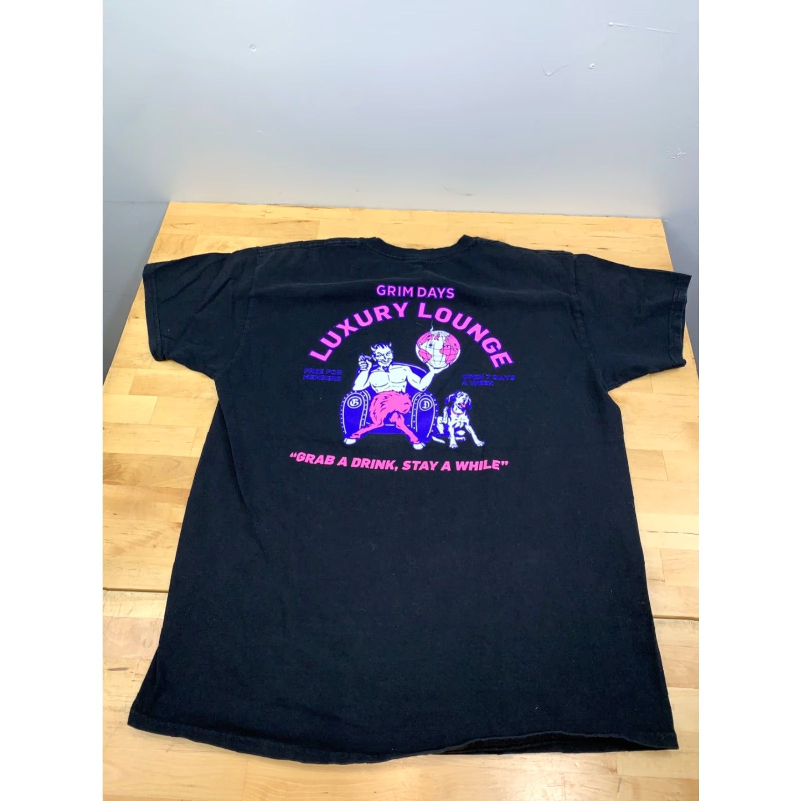 Vintage Grim Days Graphic Shirt Mens L Black Short Sleeve T-Shirt 11231 Size US L / EU 52-54 / 3 - 2 Thumbnail