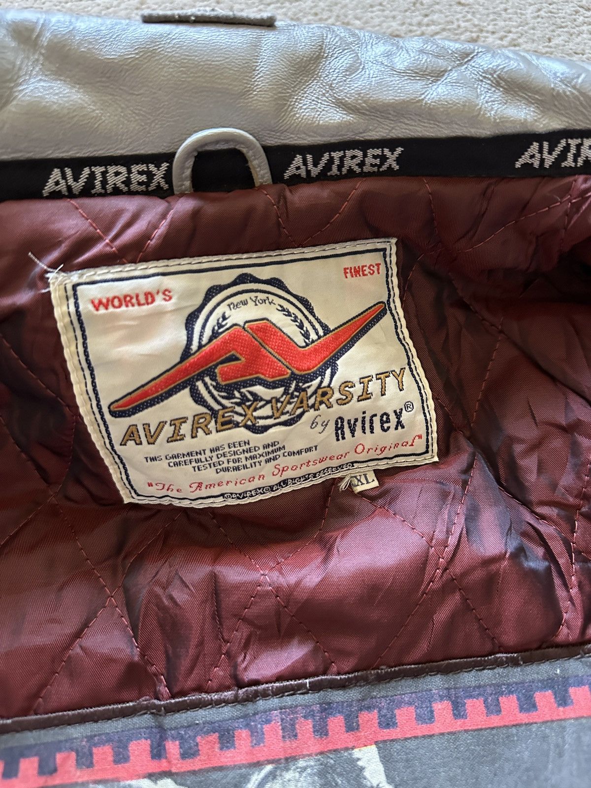 Avirex × Vintage 1990s Avirex Spirit of American Leather Varsity Jacket Size US XL / EU 56 / 4 - 12 Thumbnail