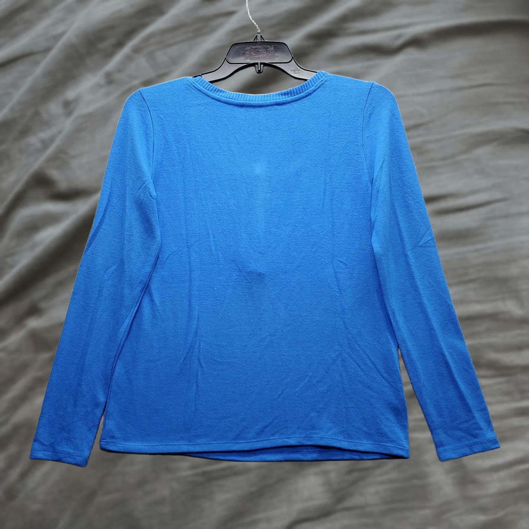 Loft LOFT Knit Henley Shirt Women Size M Blue Casual Long Sleeve Stretch Button Front Size M / US 6-8 / IT 42-44 - 1 Thumbnail