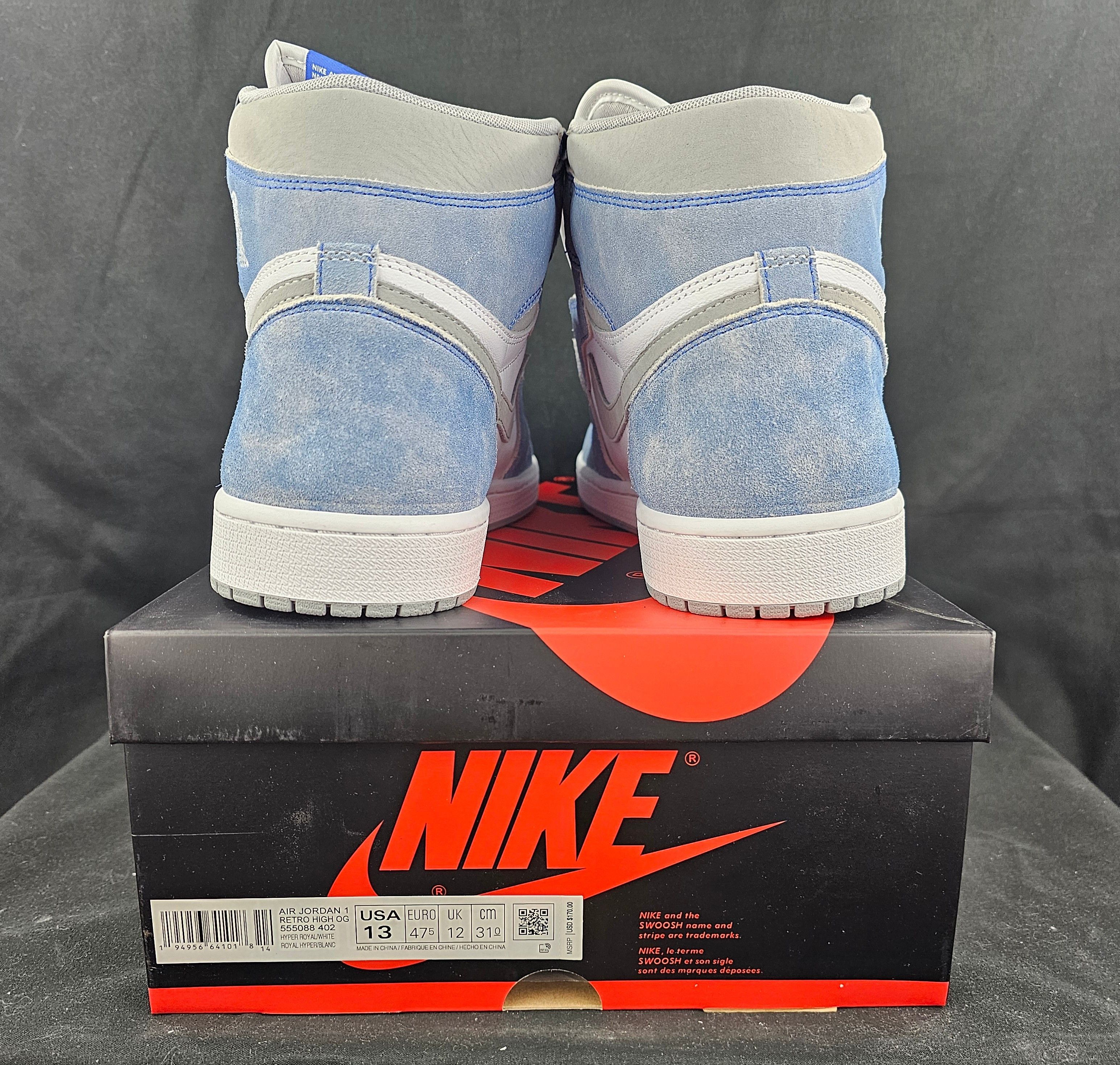 Jordan Brand Nike Air Jordan 1 Retro High OG Hyper Royal Smoke Grey Men's Size US 13 / EU 46 - 9 Thumbnail