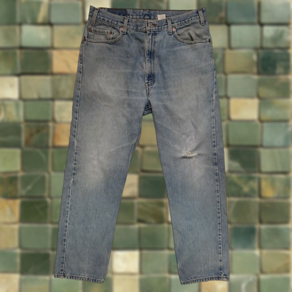 Levi's VINTAGE Levi's 505 Jeans Men Regular Levi's 500 Series Straight Blue Distressed 36x30 Wide Rise 12 Inseam 30 Zip Pocket Denim Cotton City USA Western Size US 36 / EU 52 - 1 Thumbnail