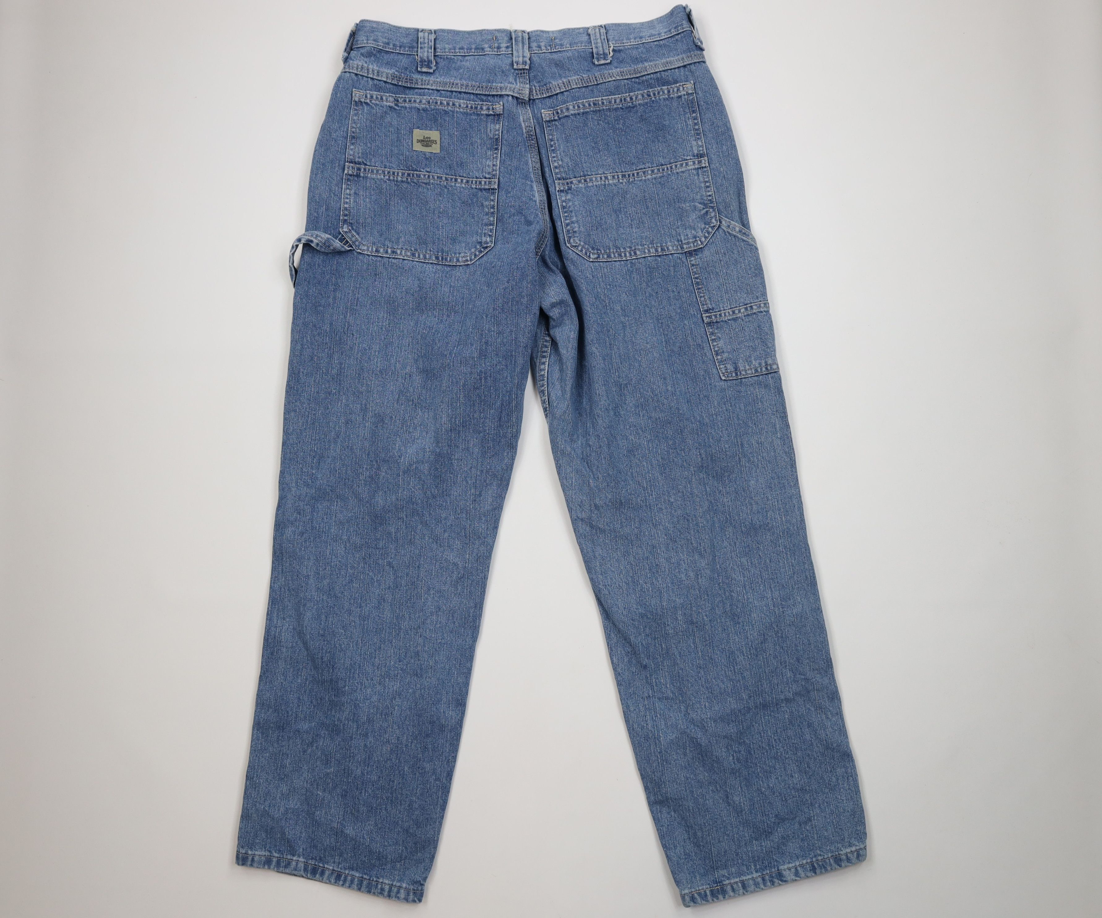 Lee Vintage Y2K Lee Relaxed Wide Leg Dungaree Denim Jeans Blue Size US 36 / EU 52 - 10 Thumbnail
