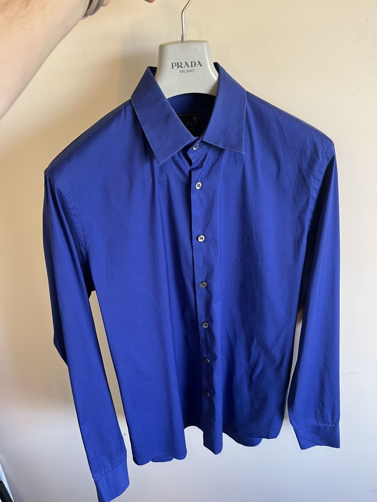 Prada SS16 Blue Prada Button Down Shirt Slim Size US M / EU 48-50 / 2 - 7 Thumbnail