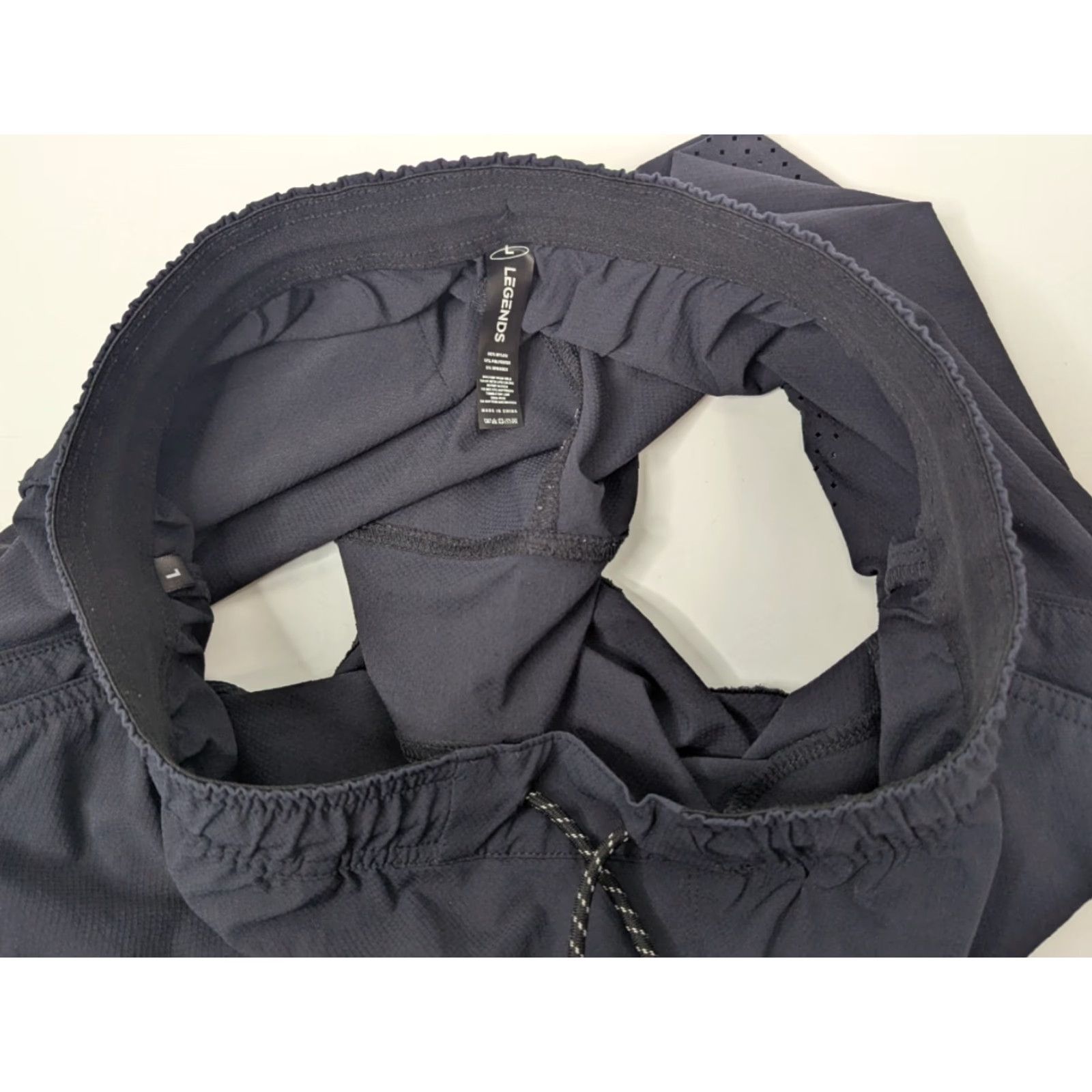 Vintage Legends Shorts Mens Large Navy Drawstring Linerless Gym Running Stretch Size US 33 - 7 Thumbnail