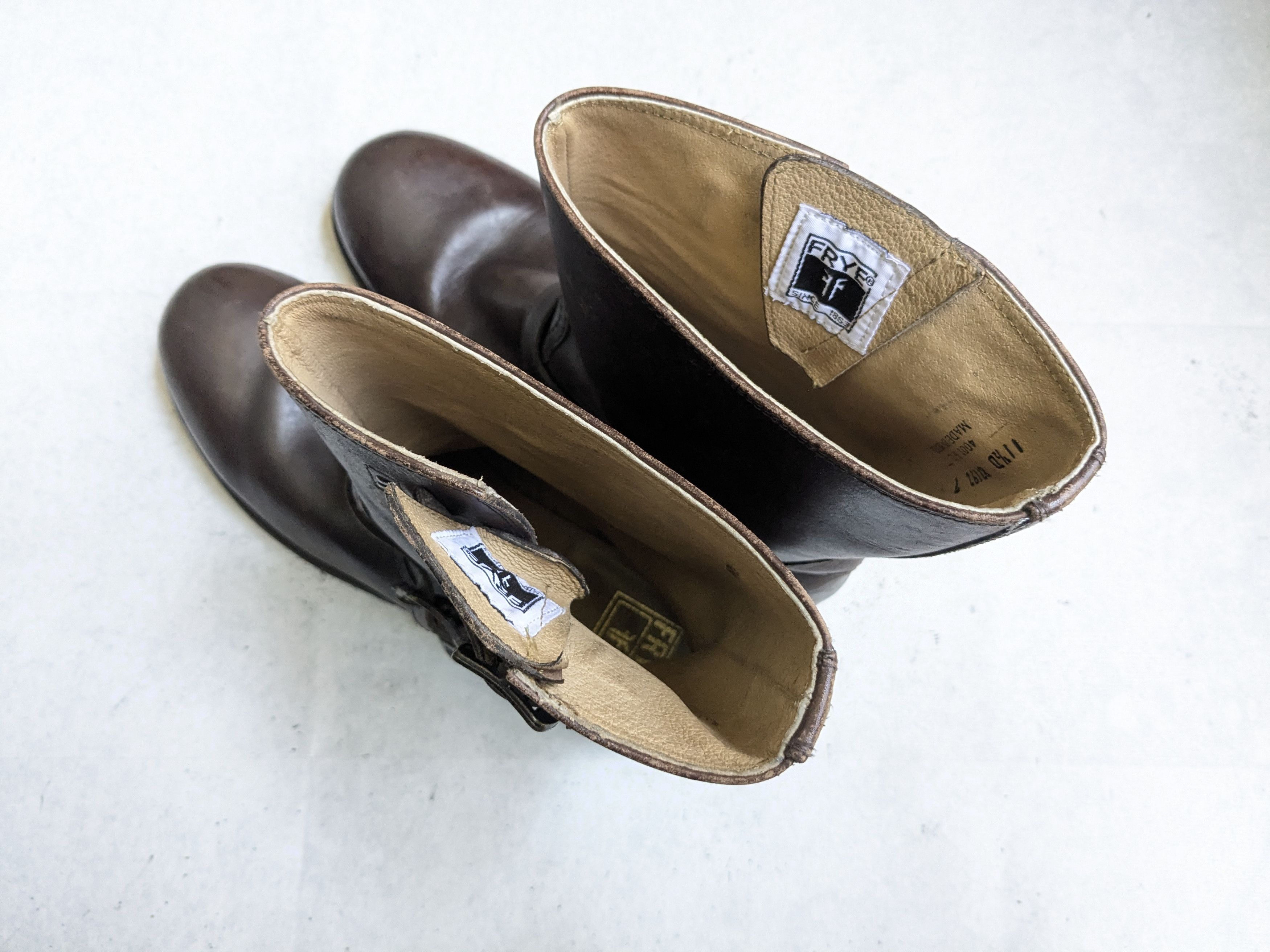 Frye Frye Engineer Boots Brown 11.5 M Leather Buckle Strap Size US 11.5 / EU 44-45 - 16 Thumbnail