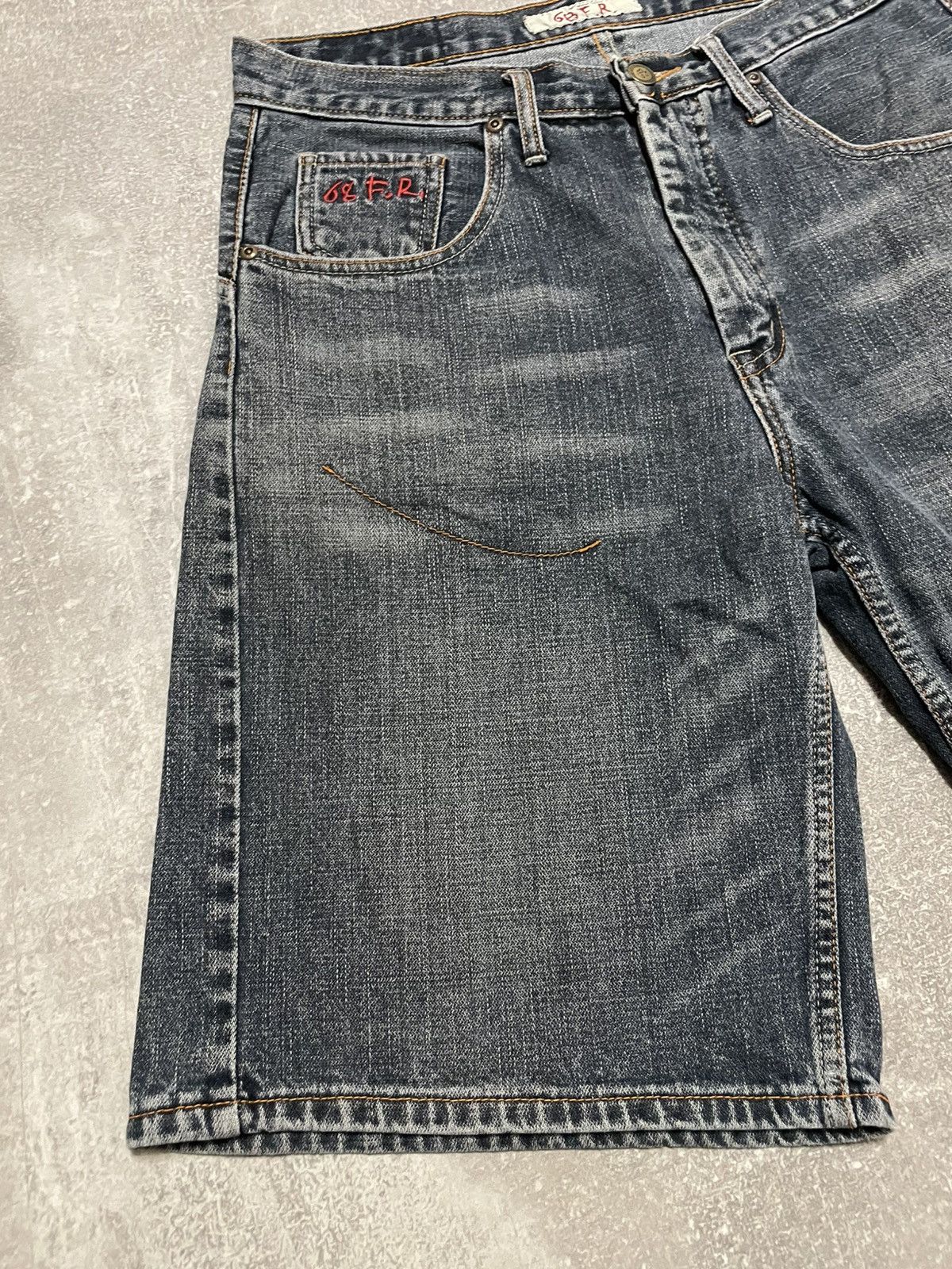 Vintage Vintage Distressed 68 F.R Embroidered Rap Buggy Denim Shorts Size US 34 / EU 50 - 4 Thumbnail