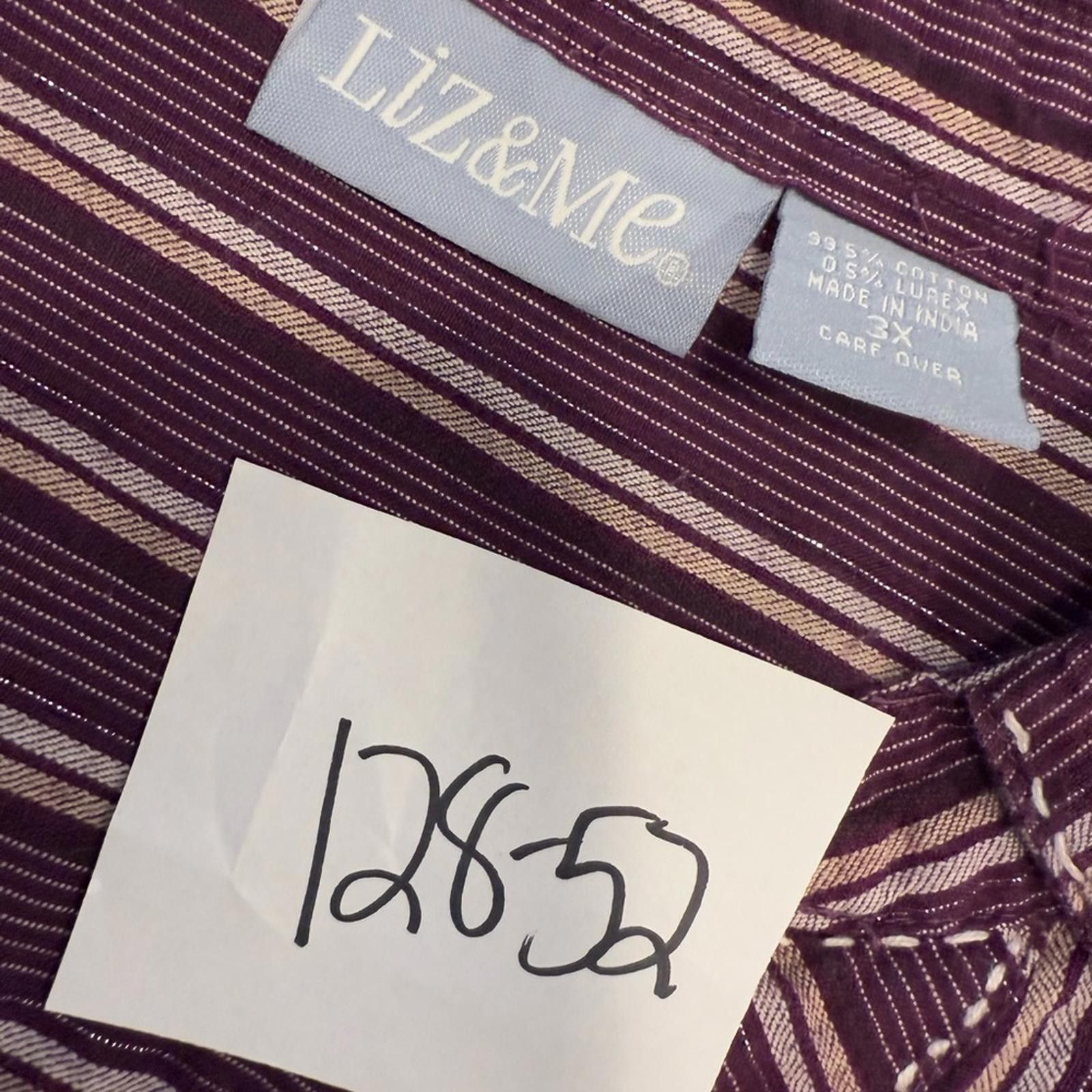 Other Liz & Me burgundy metallic striped shirt plus size 3X Size 3XL / US 20-22 - 9 Thumbnail