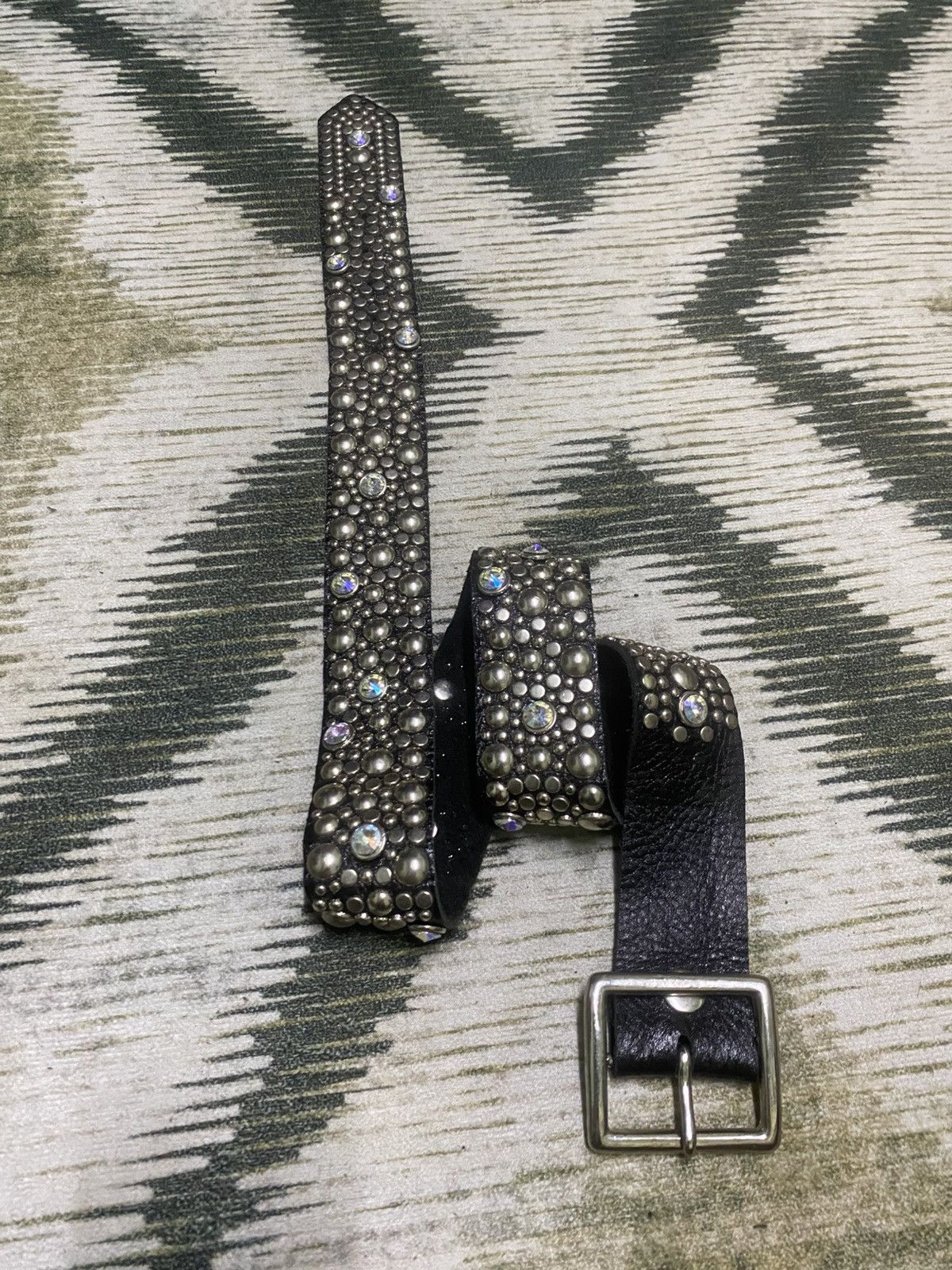Japanese Brand (SENDOFFER) Vintage Full Studded Leather Belt Size ONE SIZE - 3 Thumbnail