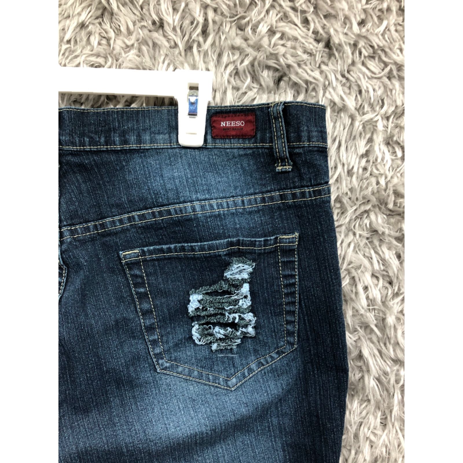 Denime Neeso Jeans Size 16 Womens Mid Rise Dark Wash Blue Denim Straight Leg Jeans Size 38" / US 16 / IT 52 - 7 Thumbnail