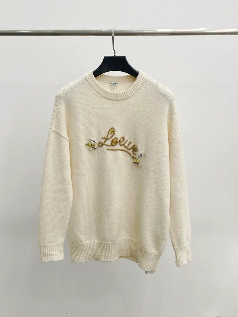 Loewe Loewe Beige Crystal Logo Sweater XS Size US XS / EU 42 / 0 - 1 Thumbnail
