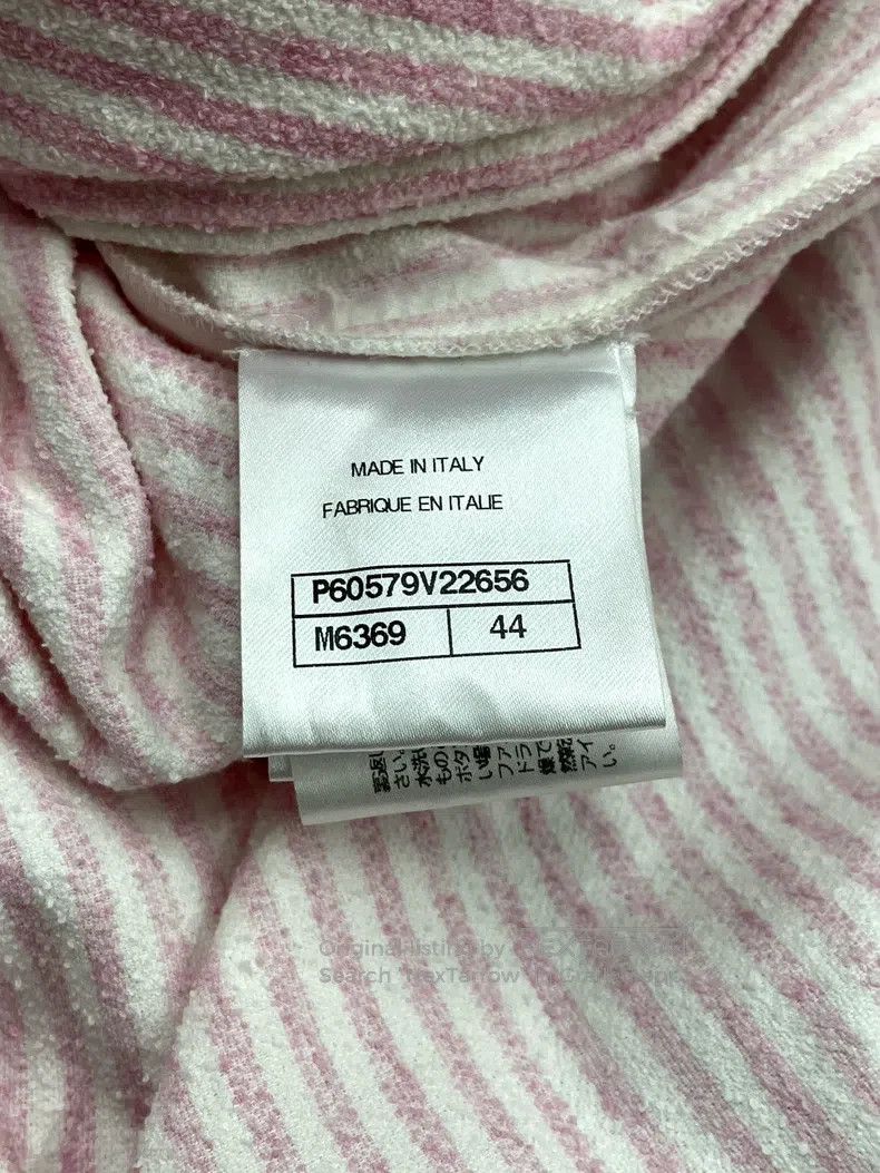 Chanel Chanel Pink and white striped pleated lace-on cardigan jac Size M / US 6-8 / IT 42-44 - 5 Thumbnail