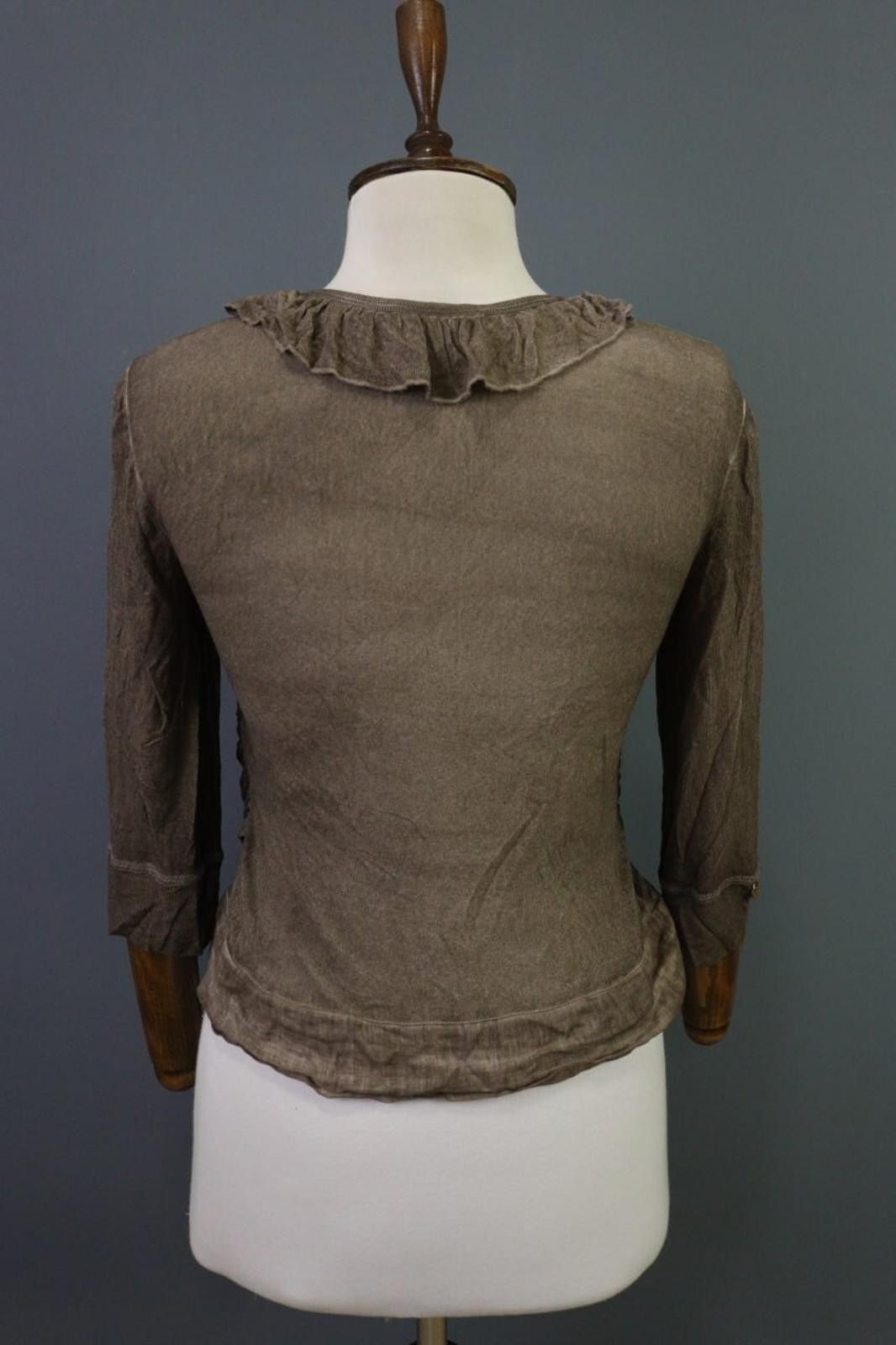 Designer Elisa Cavaletti Brown Designed Drawsting Cardigan Sweater Size M / US 6-8 / IT 42-44 - 10 Thumbnail