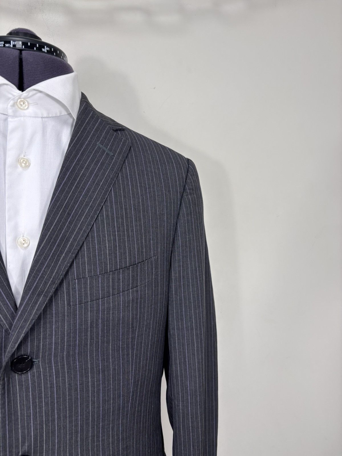 Z Zegna Ermenegildo Z Zegna Men’s Striped Grey Wool Blazer Jacket Size 40R - 3 Thumbnail