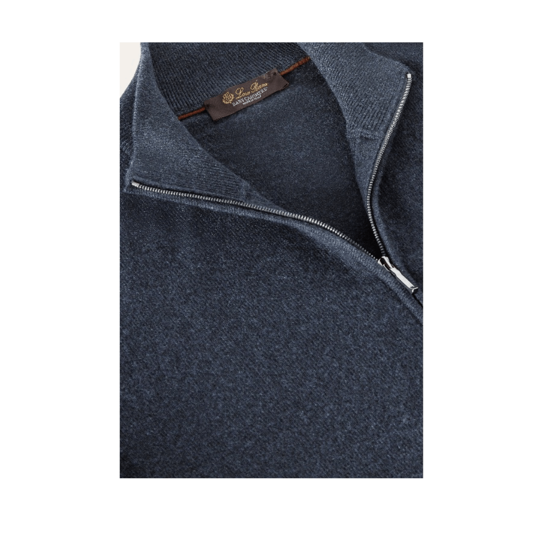 Loro Piana o1srvl11e1224 Baby Cashmere Bomber Jacket in Blue Size US S / EU 44-46 / 1 - 4 Thumbnail