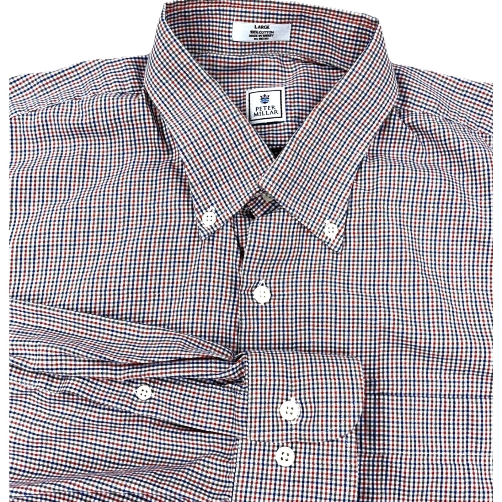 Peter Millar Peter Millar Shirt Men L Button-Up Red Check Dress Casual Modern Vintage No Size US L / EU 52-54 / 3 - 2 Thumbnail